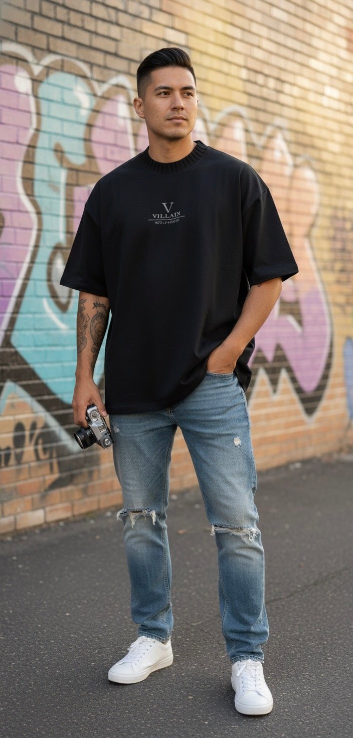 Villain by Wolvyn - Heavyweight Knitted Round Neck T-Shirt - Wolvyn Apparel