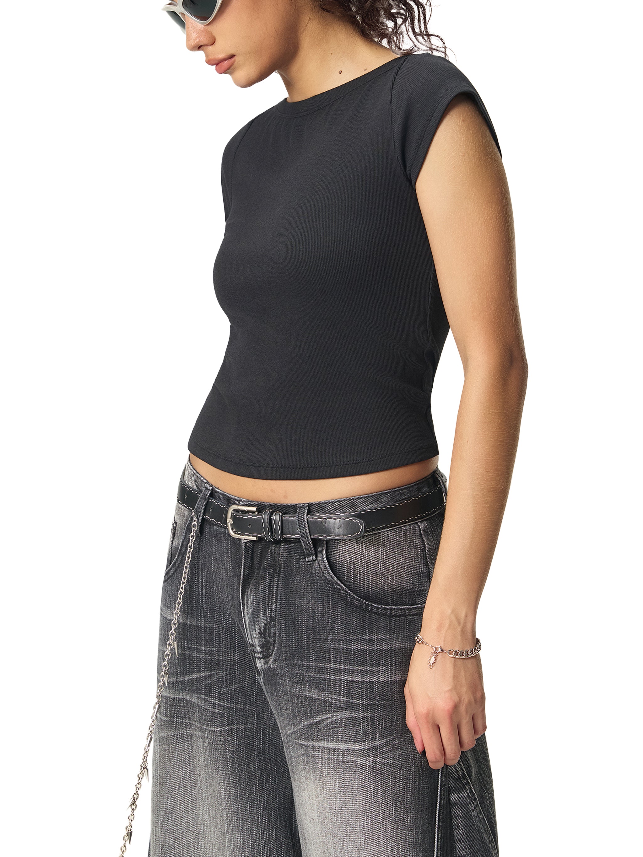 Wide - Neck Triblend Crop Tee - Wolvyn Apparel