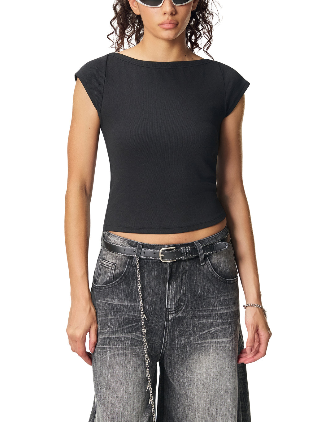 Wide - Neck Triblend Crop Tee - Wolvyn Apparel