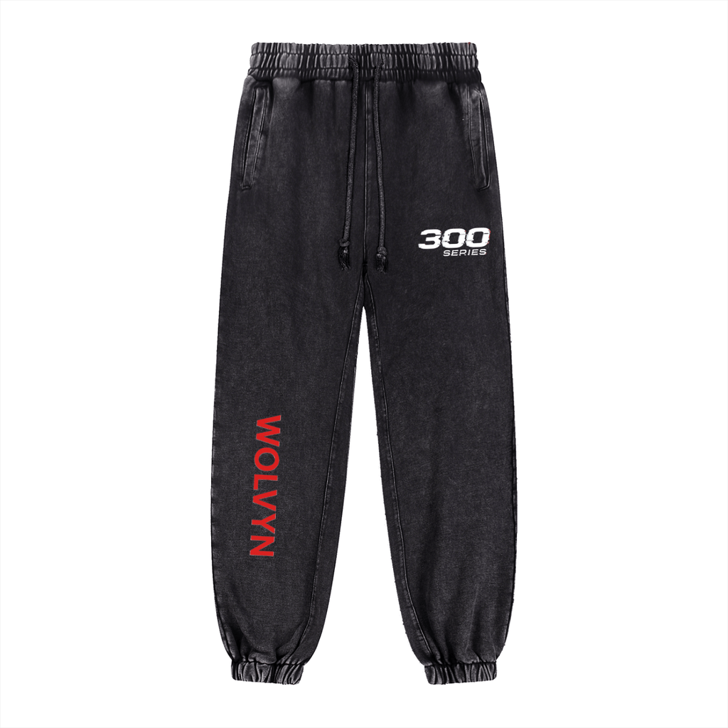 Wolvyn 300 Series Snow Wash Heavyweight Jogged Sweatpants - 430 GSM - Wolvyn Apparel