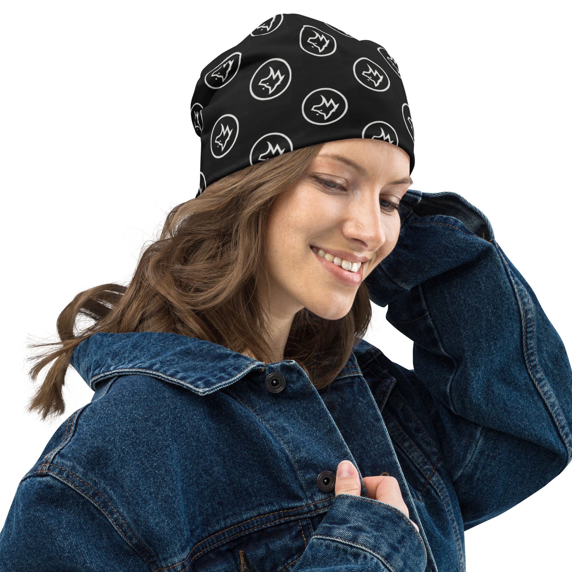 Wolvyn All - Over Wolf Logo Beanie - Wolvyn Apparel