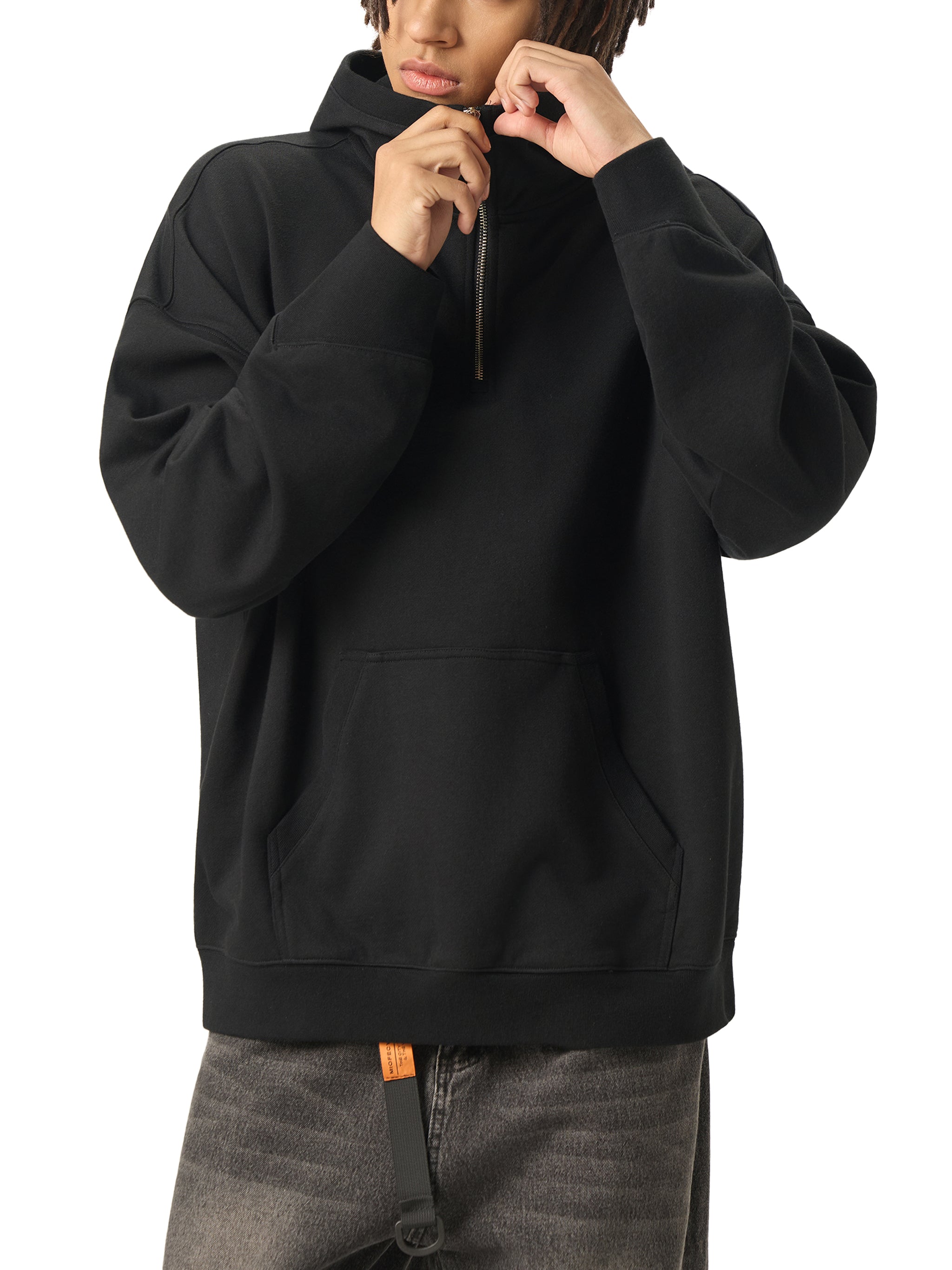 Wolvyn Big Hood Half - Zip Fleece Hoodie - Wolvyn Apparel
