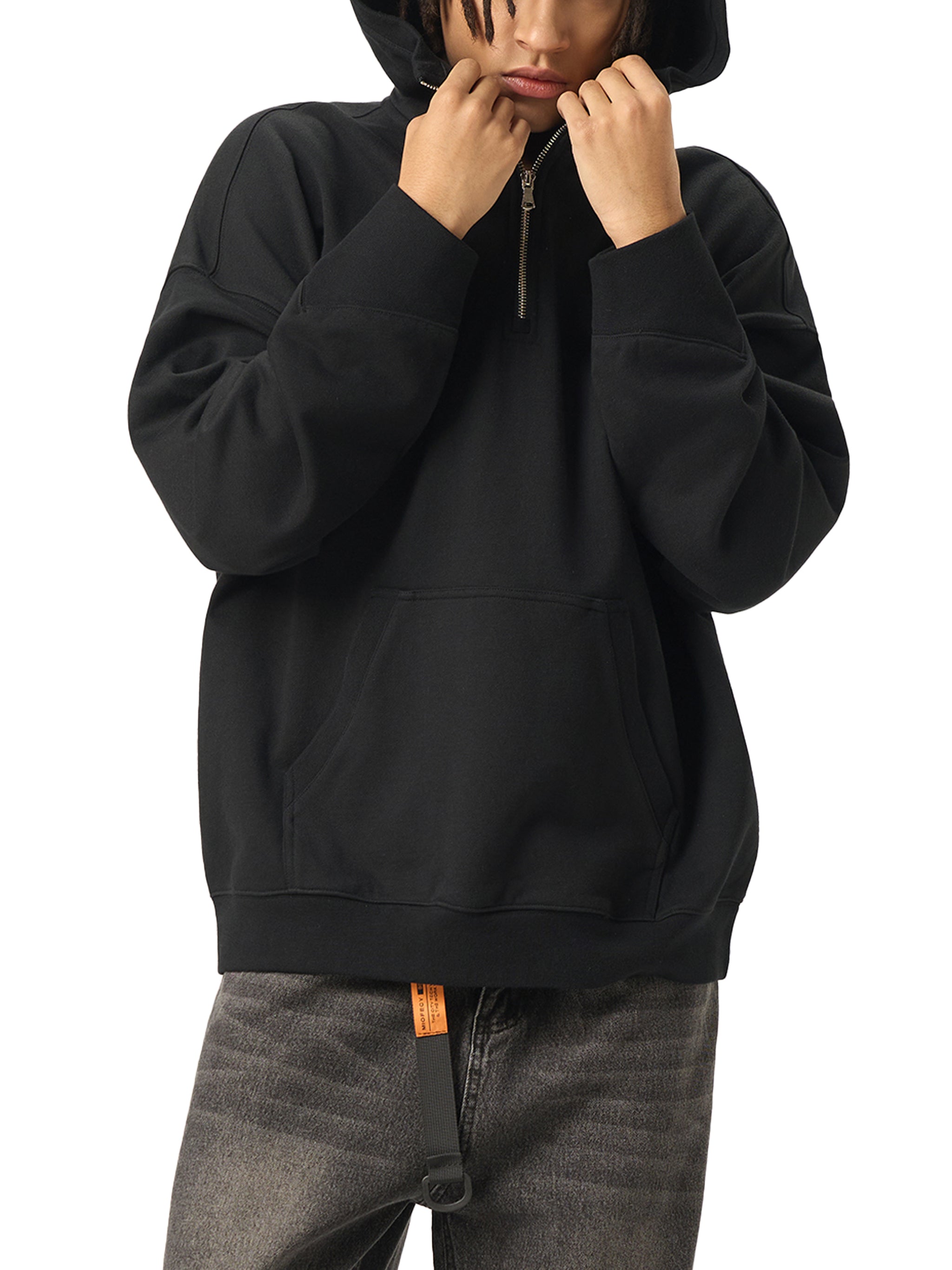 Wolvyn Big Hood Half - Zip Fleece Hoodie - Wolvyn Apparel