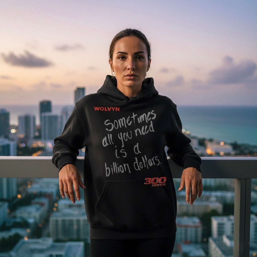 Wolvyn Billions Fleeced Boxy Hoodie with 350 g/m² thick fleece drop shoulder hood loose unisex fit and 40×52 cm front print