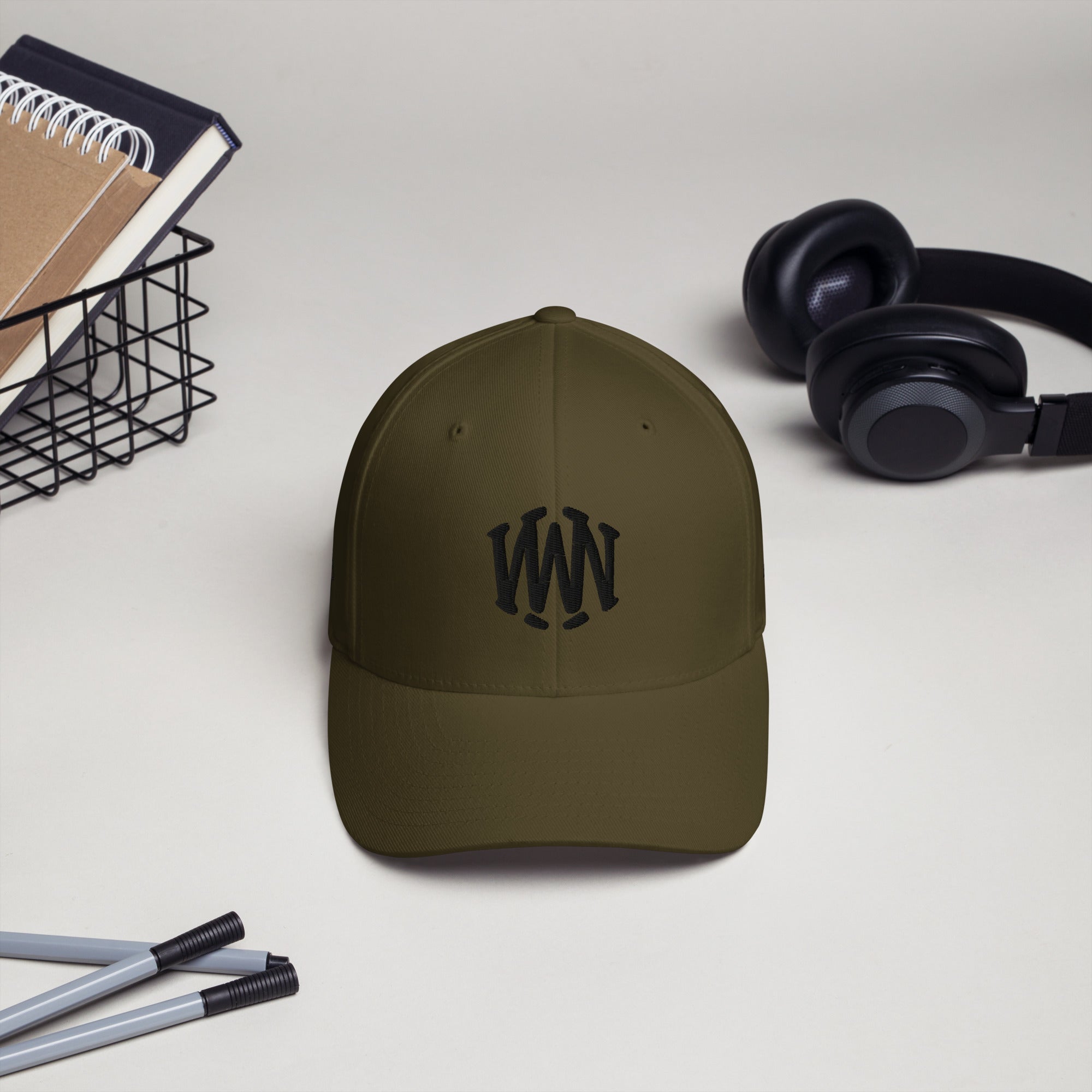 Wolvyn Black Stitch Structured Twill Cap - Wolvyn Apparel