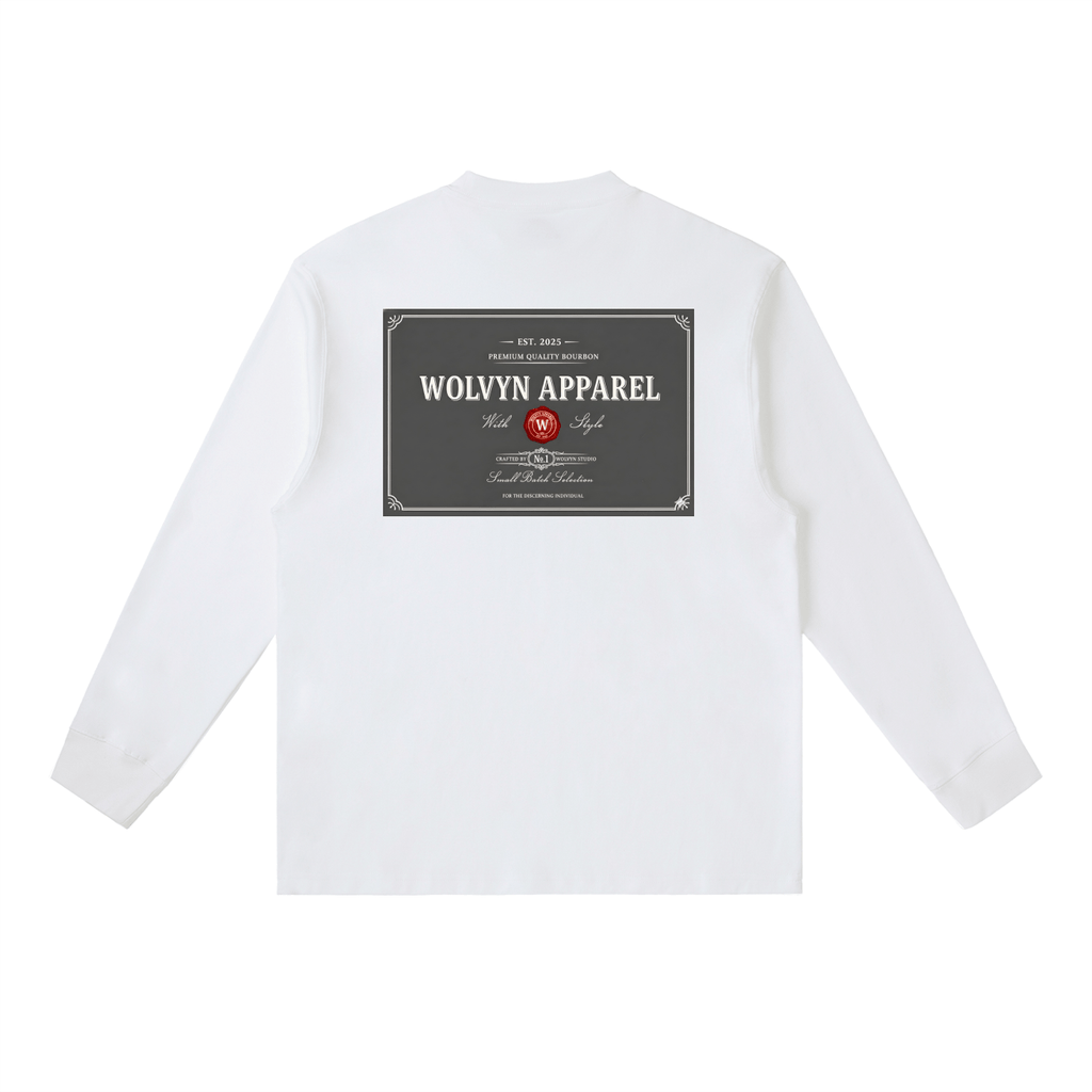 Wolvyn Bourbon Essential Crewneck Long - Sleeve T-Shirt - Wolvyn Apparel