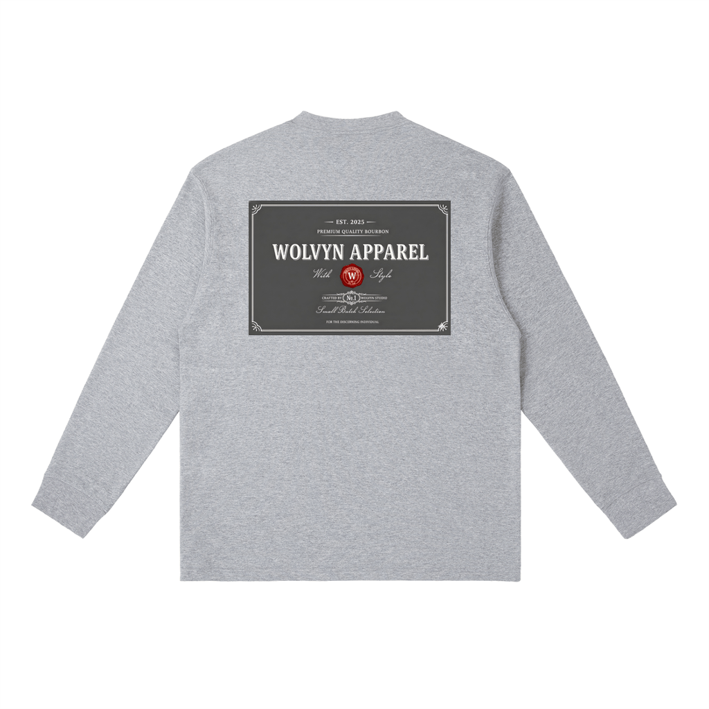 Wolvyn Bourbon Essential Crewneck Long - Sleeve T-Shirt - Wolvyn Apparel