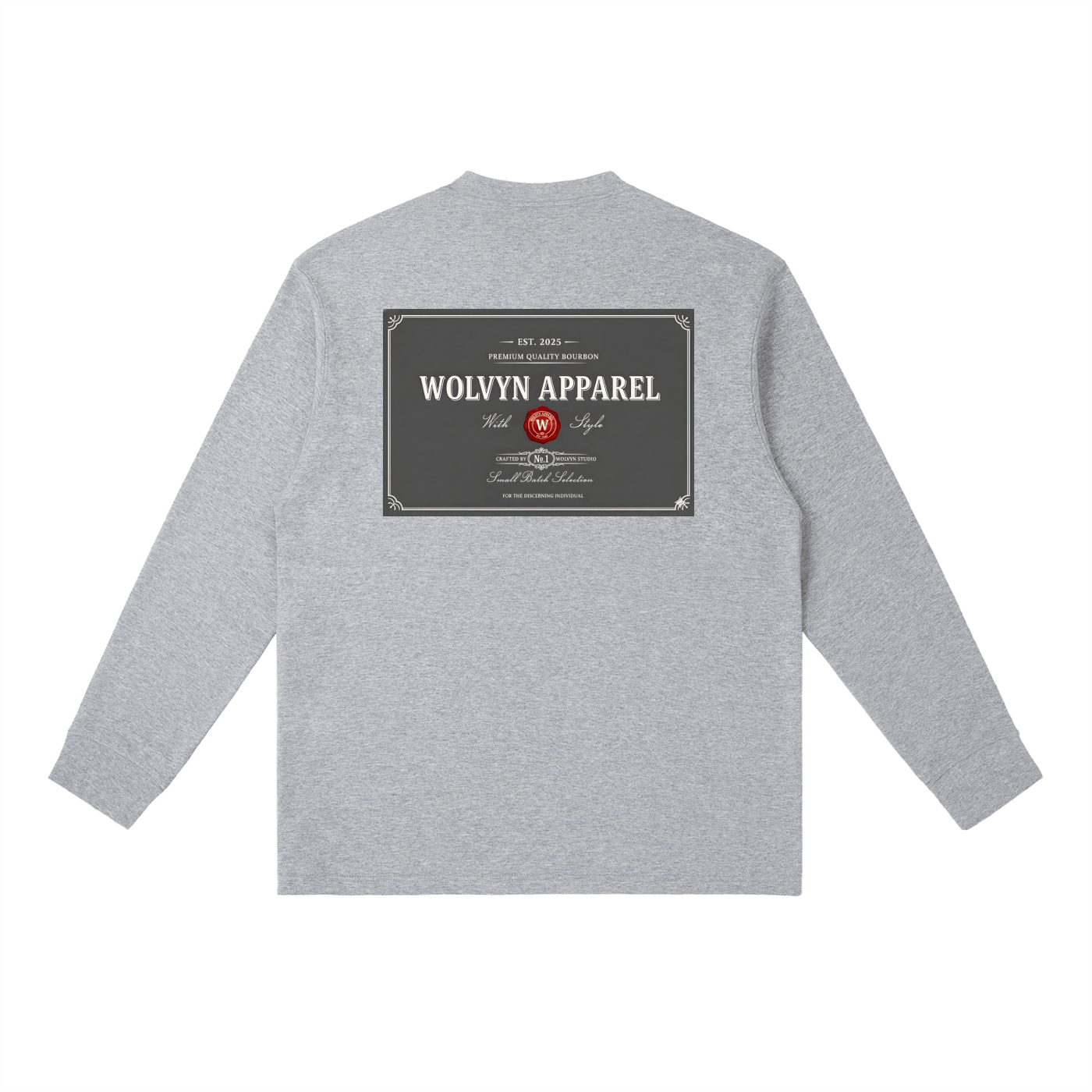 Wolvyn Bourbon Essential Crewneck Long - Sleeve T-Shirt - Wolvyn Apparel
