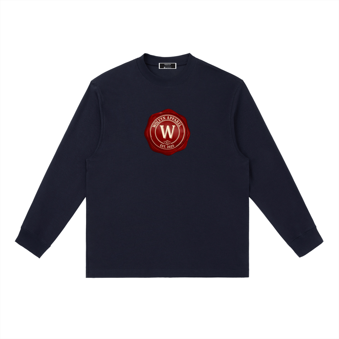 Wolvyn Bourbon Essential Crewneck Long - Sleeve T-Shirt - Wolvyn Apparel