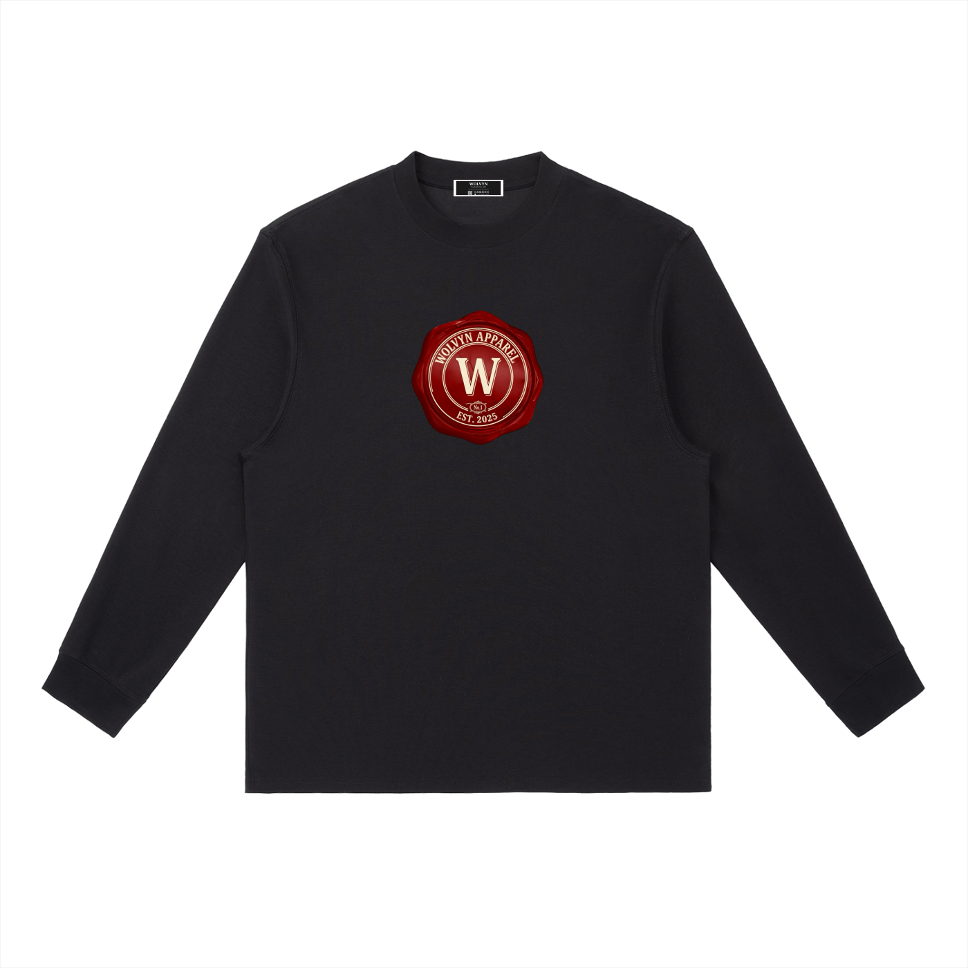 Wolvyn Bourbon Essential Crewneck Long - Sleeve T-Shirt - Wolvyn Apparel