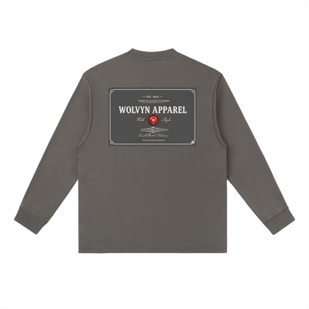 Wolvyn Bourbon Essential Crewneck Long - Sleeve T-Shirt - Wolvyn Apparel