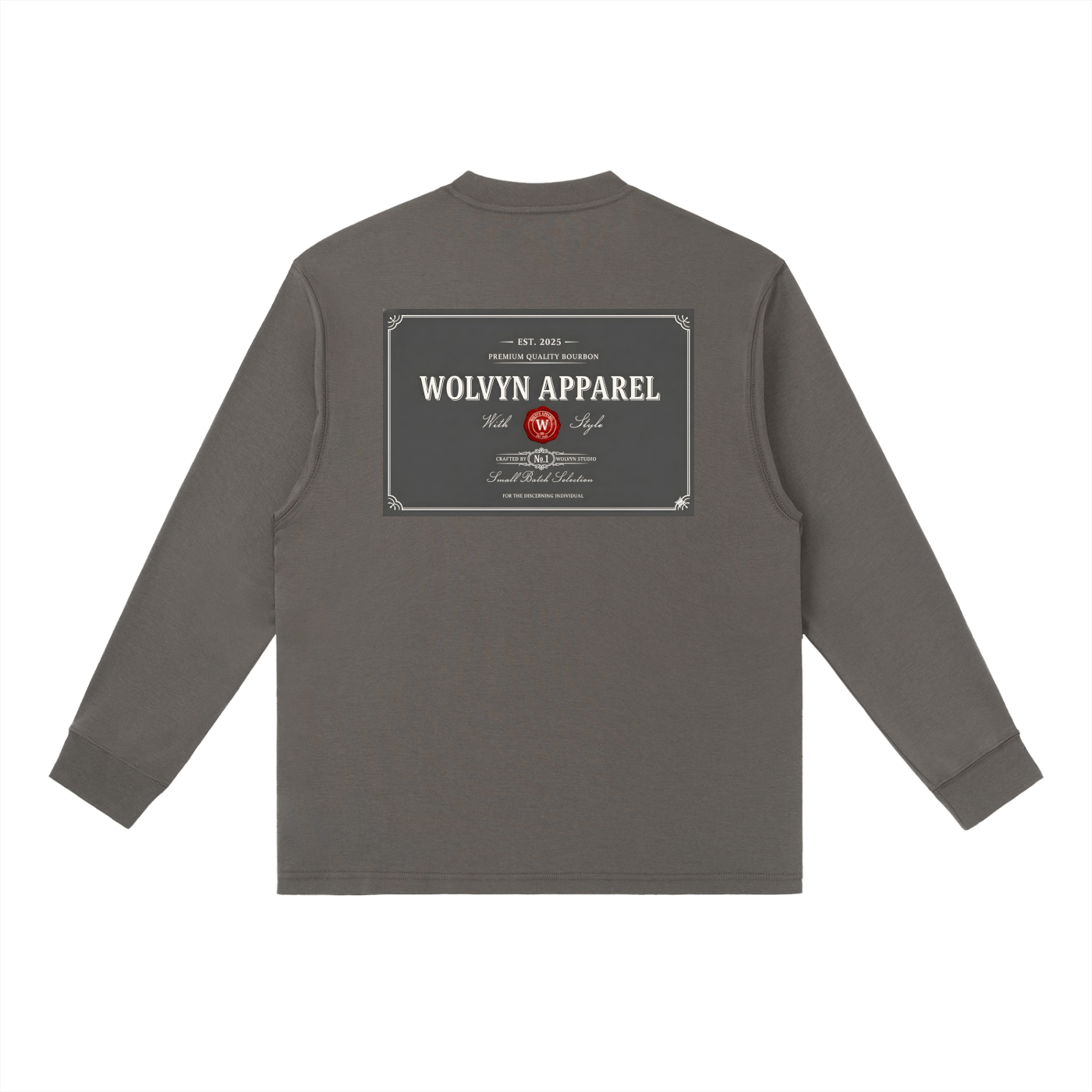 Wolvyn Bourbon Essential Crewneck Long - Sleeve T-Shirt - Wolvyn Apparel