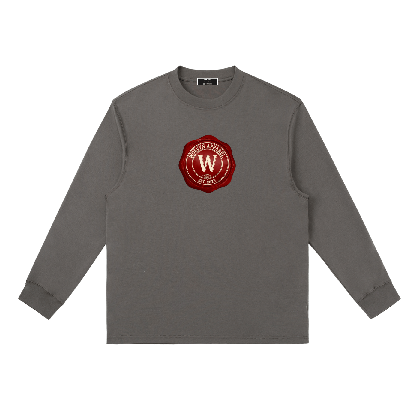 Wolvyn Bourbon Essential Crewneck Long - Sleeve T-Shirt - Wolvyn Apparel