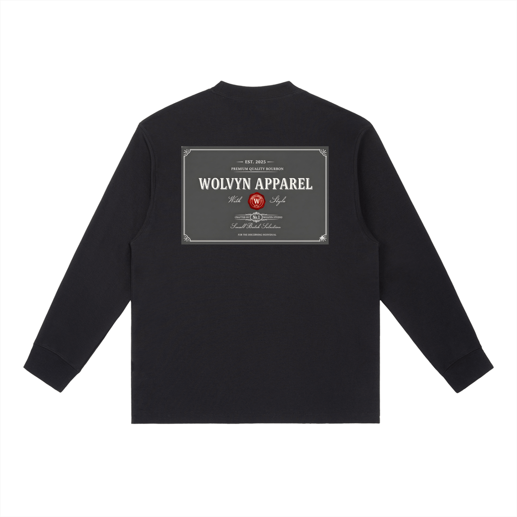 Wolvyn Bourbon Essential Crewneck Long - Sleeve T-Shirt - Wolvyn Apparel