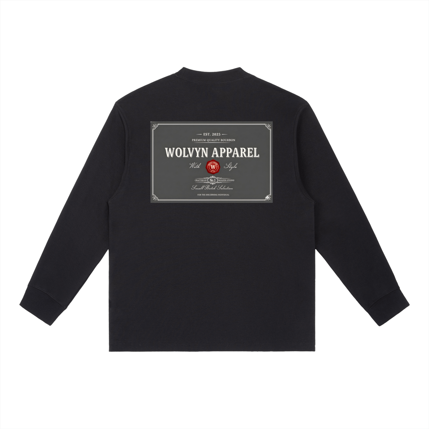 Wolvyn Bourbon Essential Crewneck Long - Sleeve T-Shirt - Wolvyn Apparel