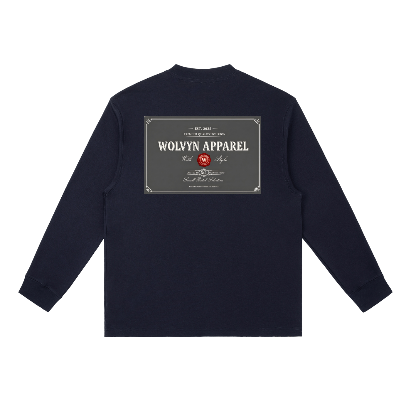 Wolvyn Bourbon Essential Crewneck Long - Sleeve T-Shirt - Wolvyn Apparel