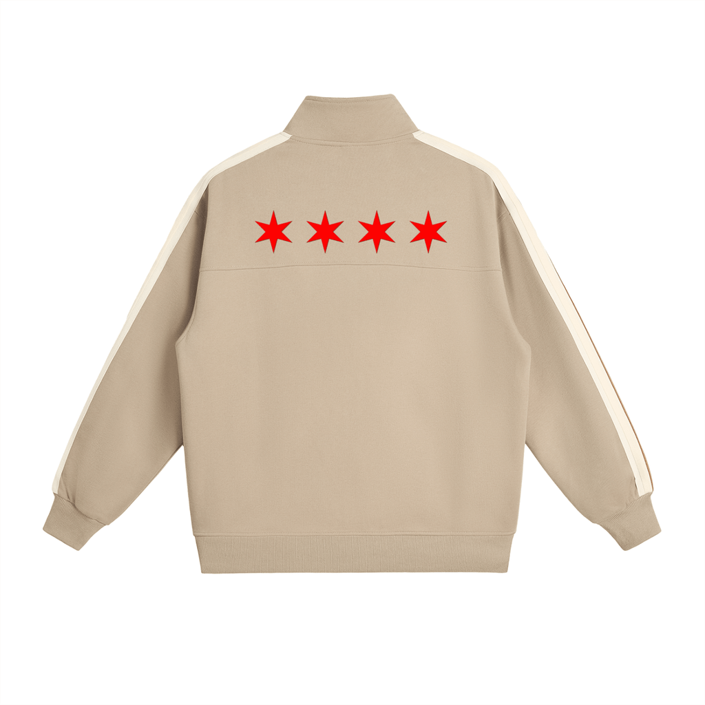 Wolvyn Chi Contrast Side - Stripe Stand Collar Jacket (Part of Set. Click Link in Description for Pants) - Wolvyn Apparel