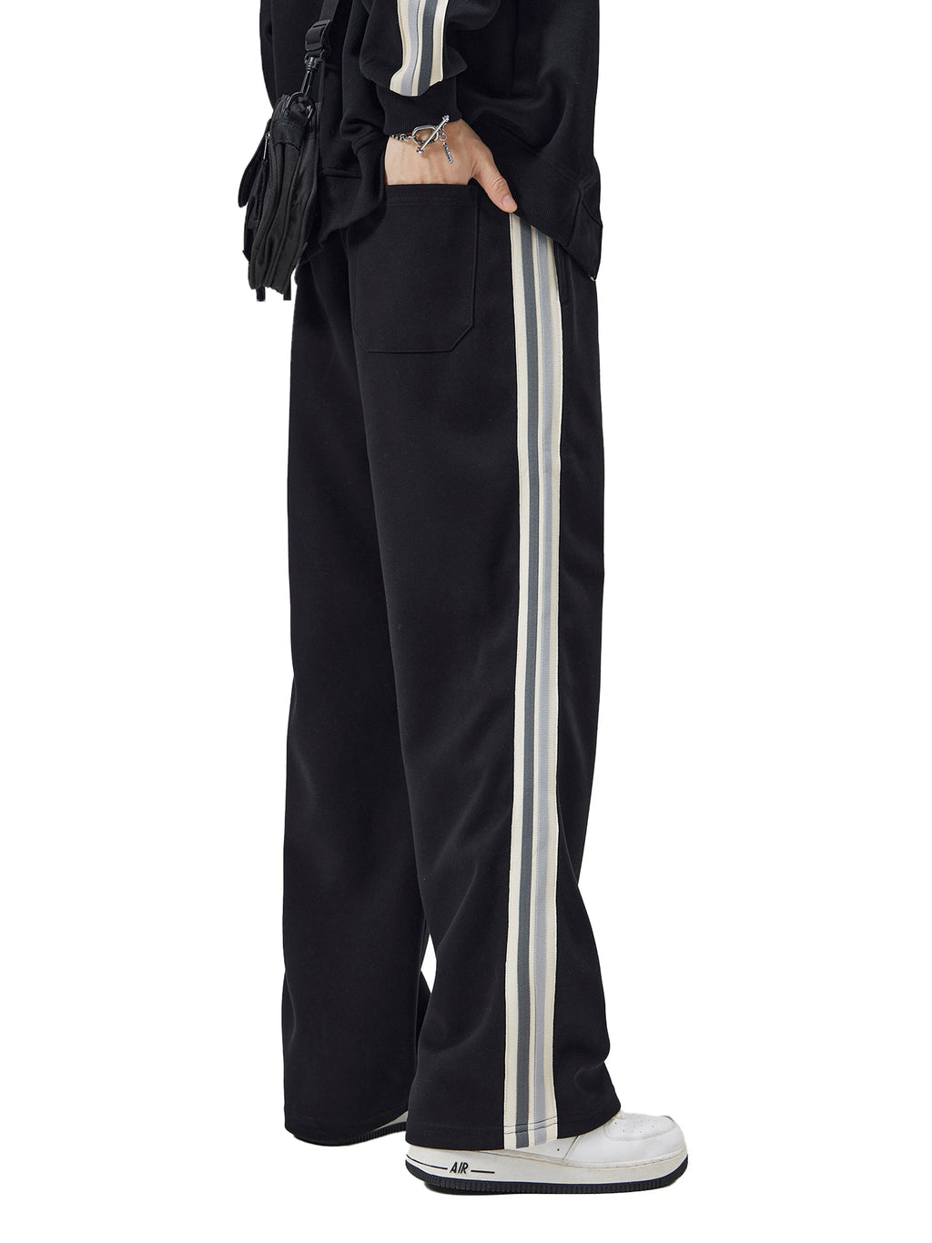 Wolvyn Chi Contrast Side - Stripe Straight - Leg Pants (Part of Set. Click link in description for Jacket) - Wolvyn Apparel