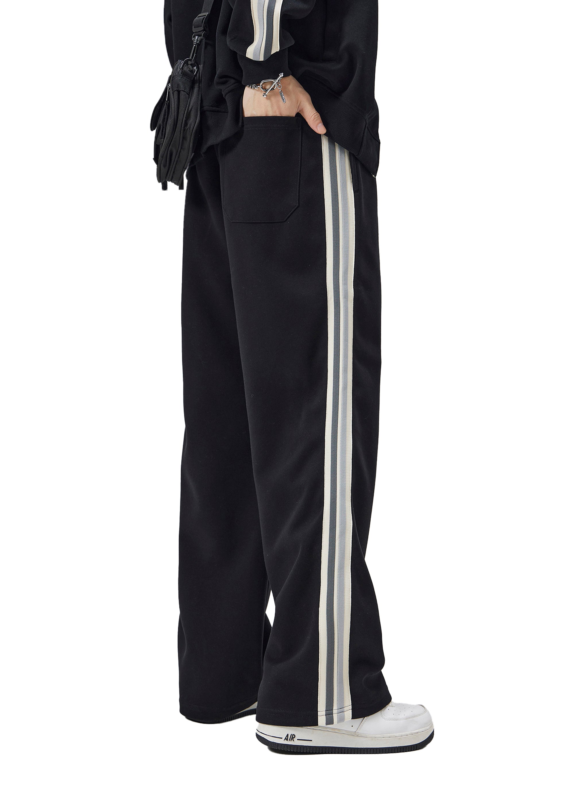 Wolvyn Chi Contrast Side - Stripe Straight - Leg Pants (Part of Set. Click link in description for Jacket) - Wolvyn Apparel