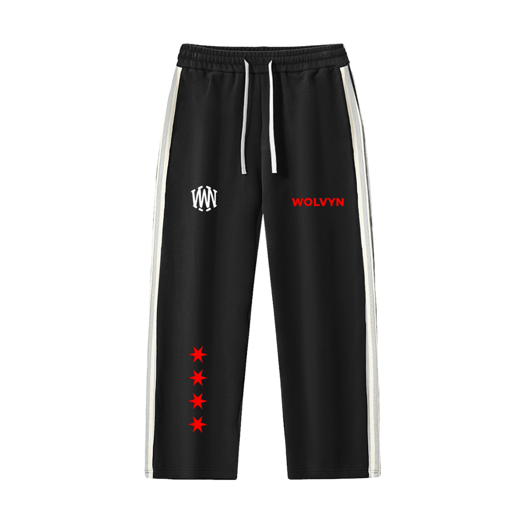 Wolvyn Chi Contrast Side - Stripe Straight - Leg Pants (Part of Set. Click link in description for Jacket) - Wolvyn Apparel