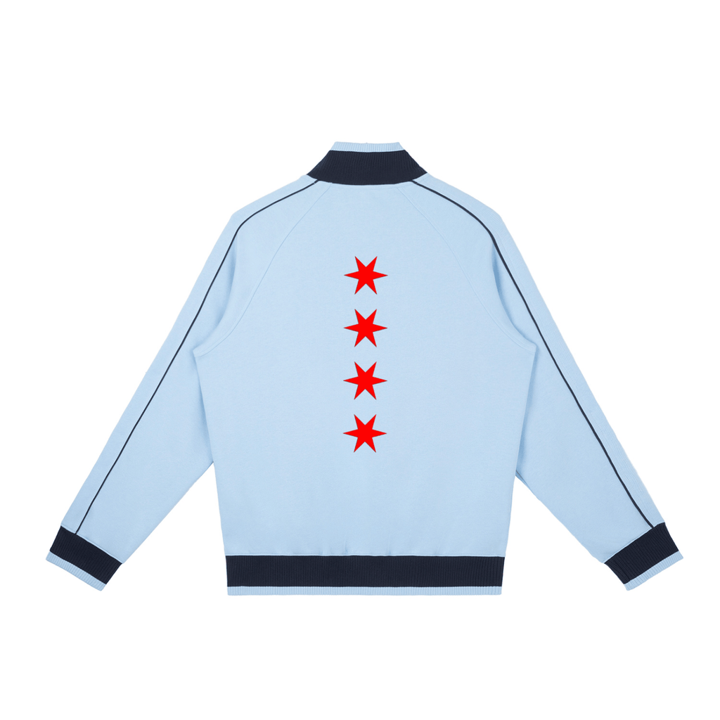 Wolvyn Chi Red Color Block Raglan Sleeve Zip Track Jacket - Wolvyn Apparel