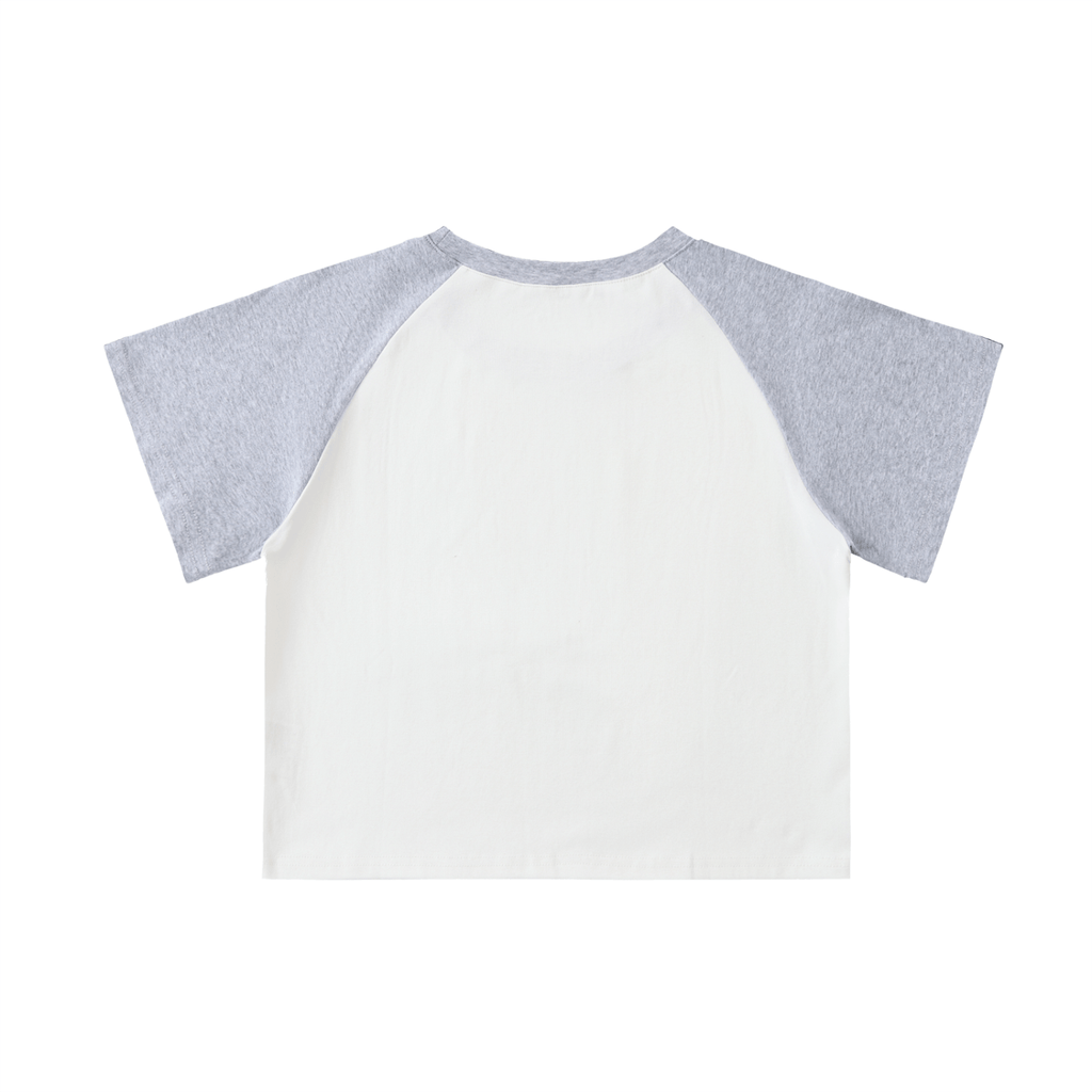 Wolvyn Color - Blocked Raglan Sleeve Crop Top - Wolvyn Apparel