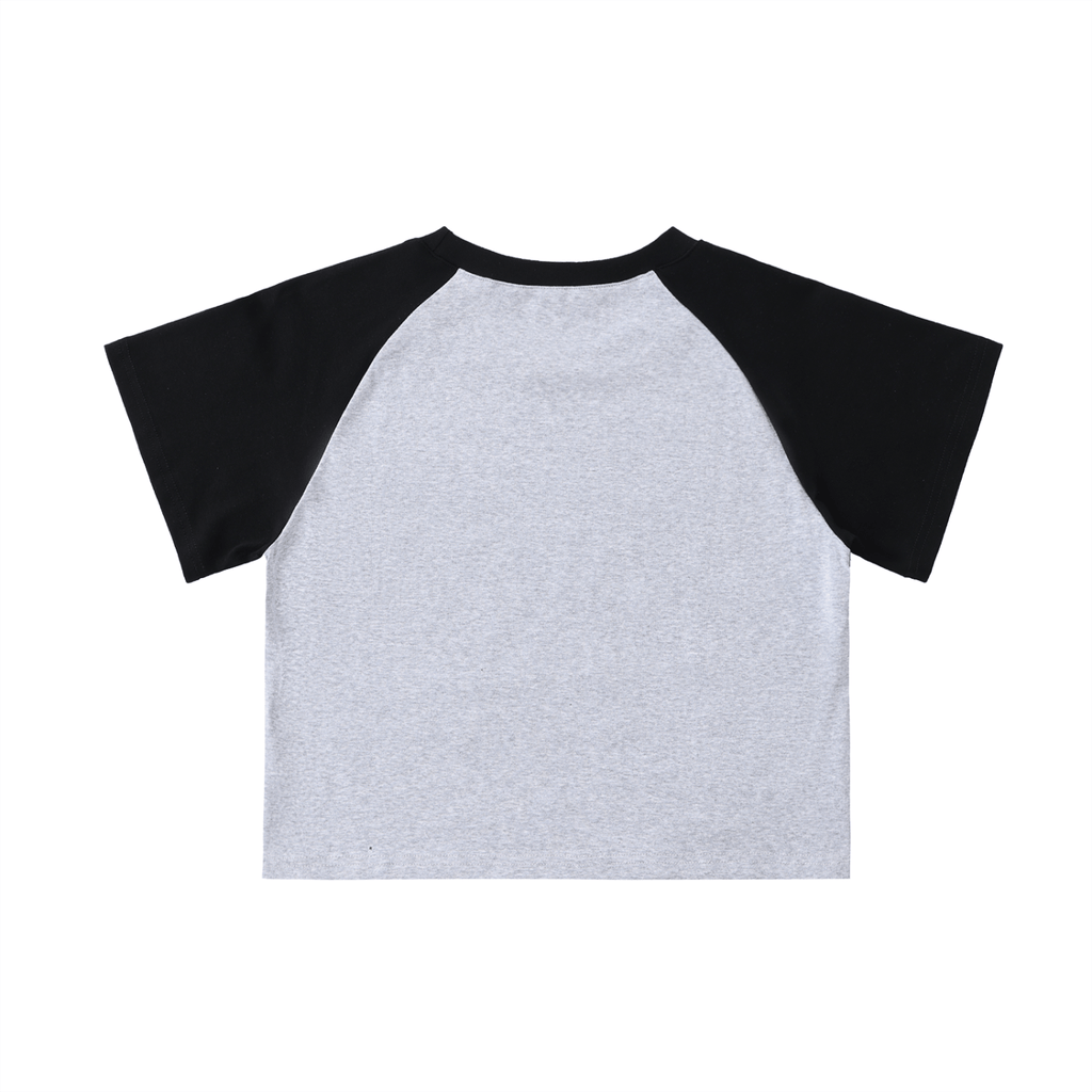 Wolvyn Color - Blocked Raglan Sleeve Crop Top - Wolvyn Apparel