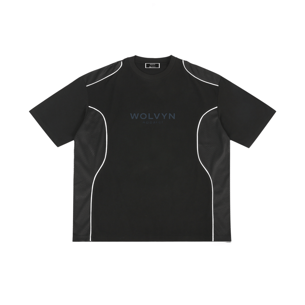 Wolvyn Contrast Piped Panel T-Shirt - Wolvyn Apparel