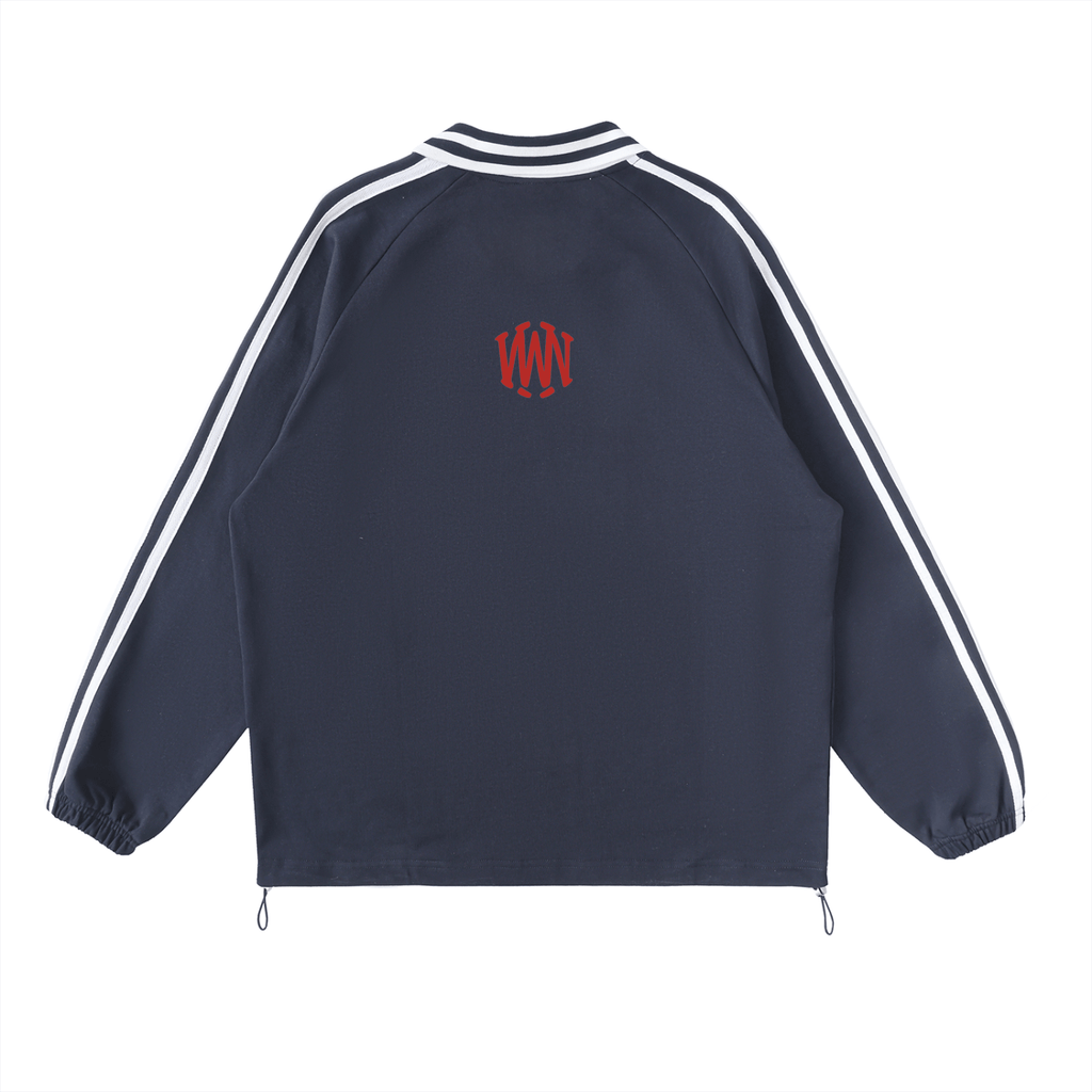 Wolvyn Contrast Striped Lapel Collar Sweatshirt - Wolvyn Apparel