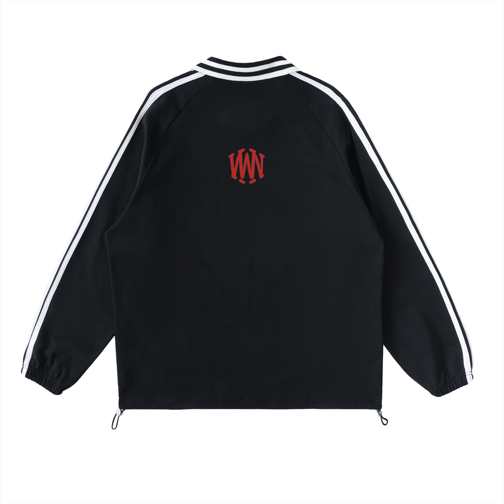 Wolvyn Contrast Striped Lapel Collar Sweatshirt - Wolvyn Apparel
