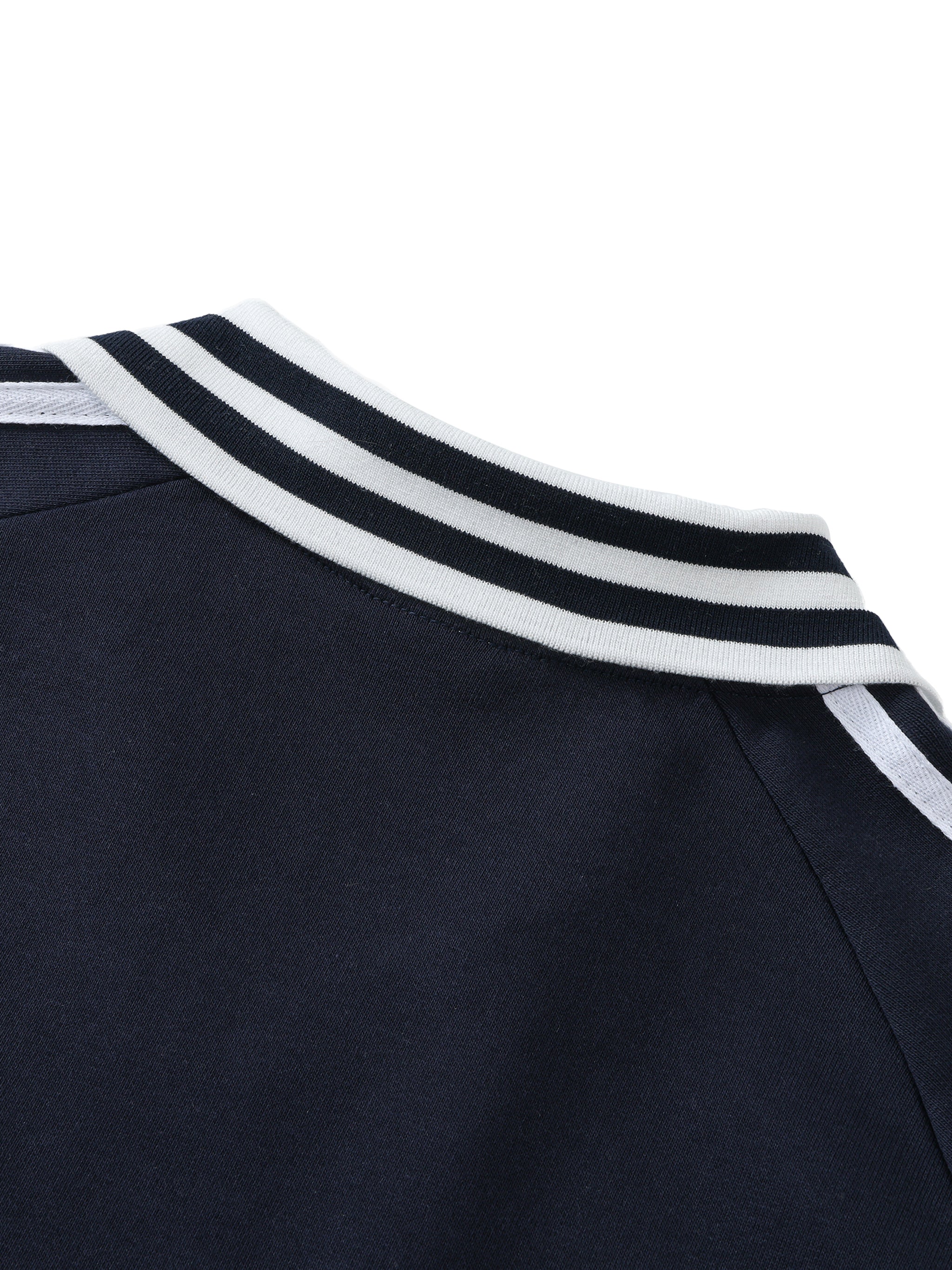 Wolvyn Contrast Striped Lapel Collar Sweatshirt - Wolvyn Apparel