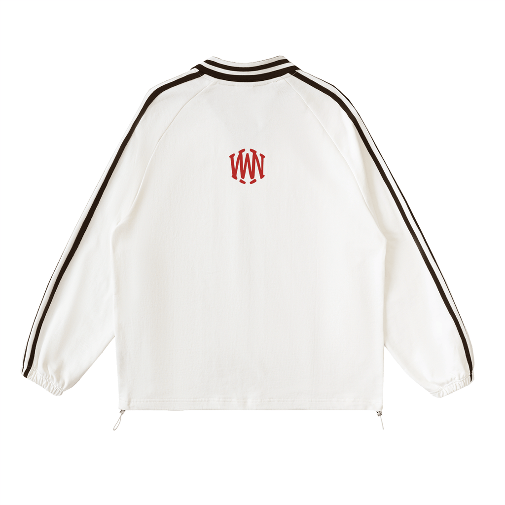 Wolvyn Contrast Striped Lapel Collar Sweatshirt - Wolvyn Apparel