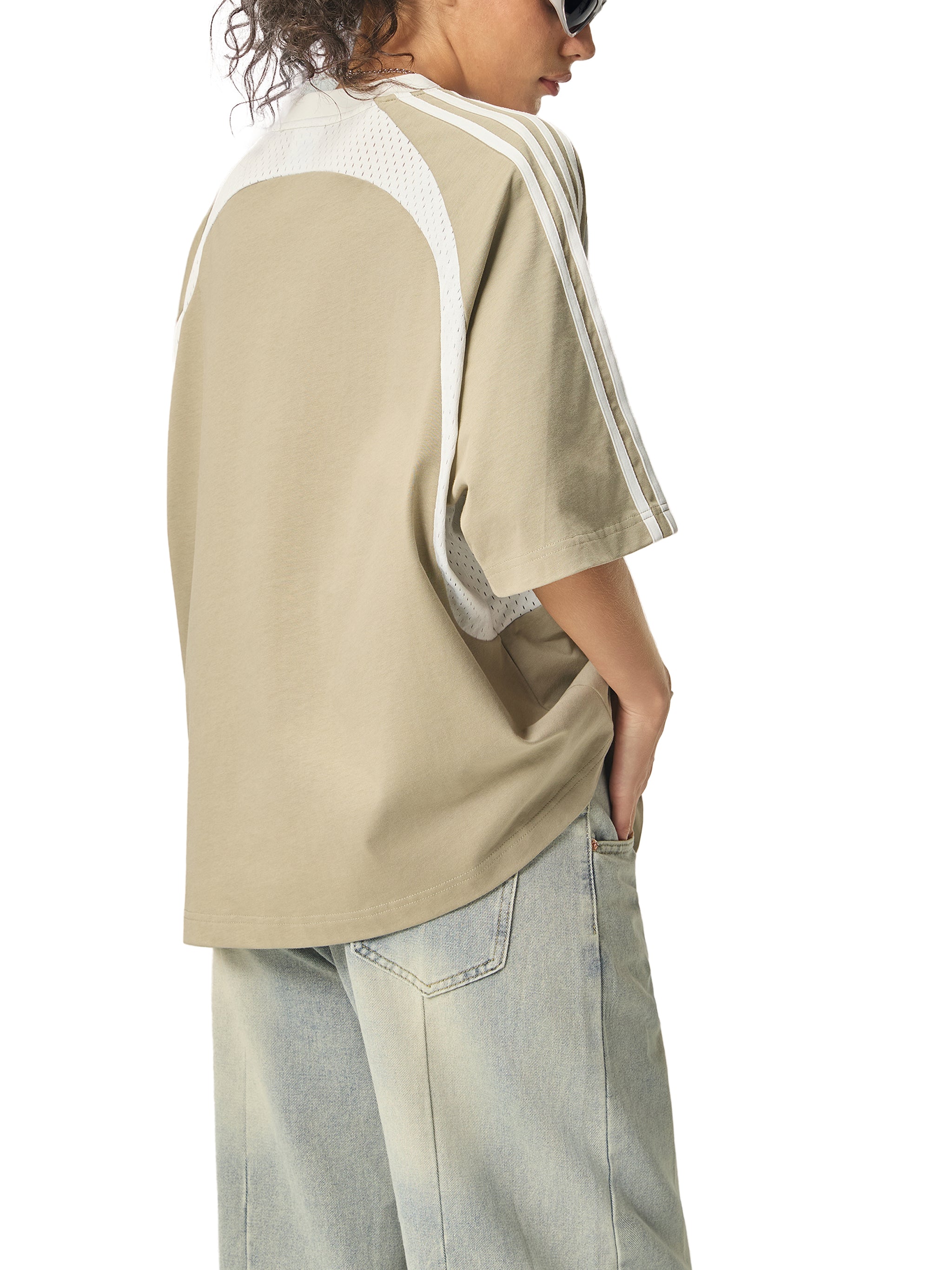 Wolvyn Contrast Stripes Panel Mesh T-shirt - Wolvyn Apparel