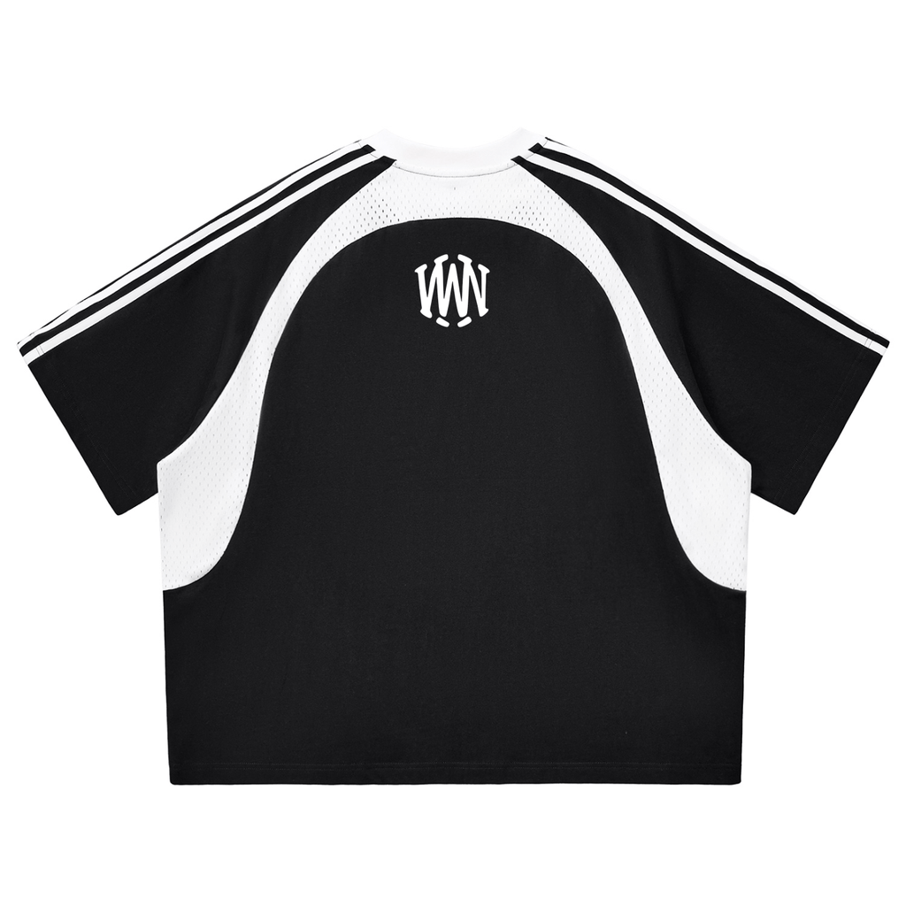 Wolvyn Contrast Stripes Panel Mesh T-shirt - Wolvyn Apparel