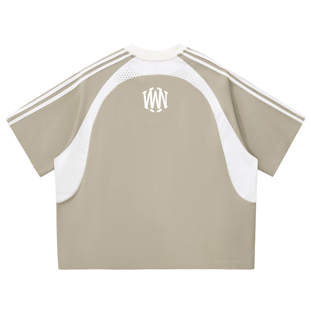 Wolvyn Contrast Stripes Panel Mesh T-shirt - Wolvyn Apparel