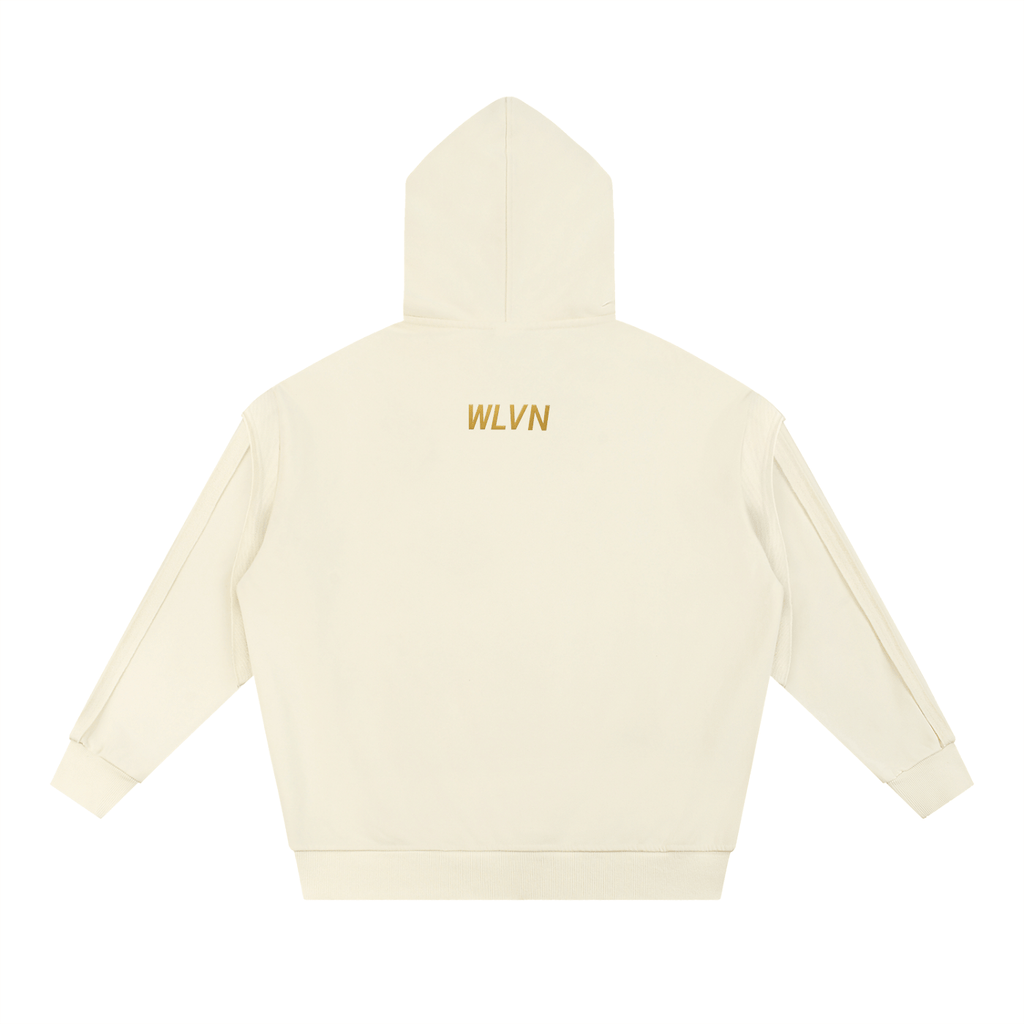 Wolvyn Contrast Tape Raw Edge Double Layered Hoodie - Wolvyn Apparel