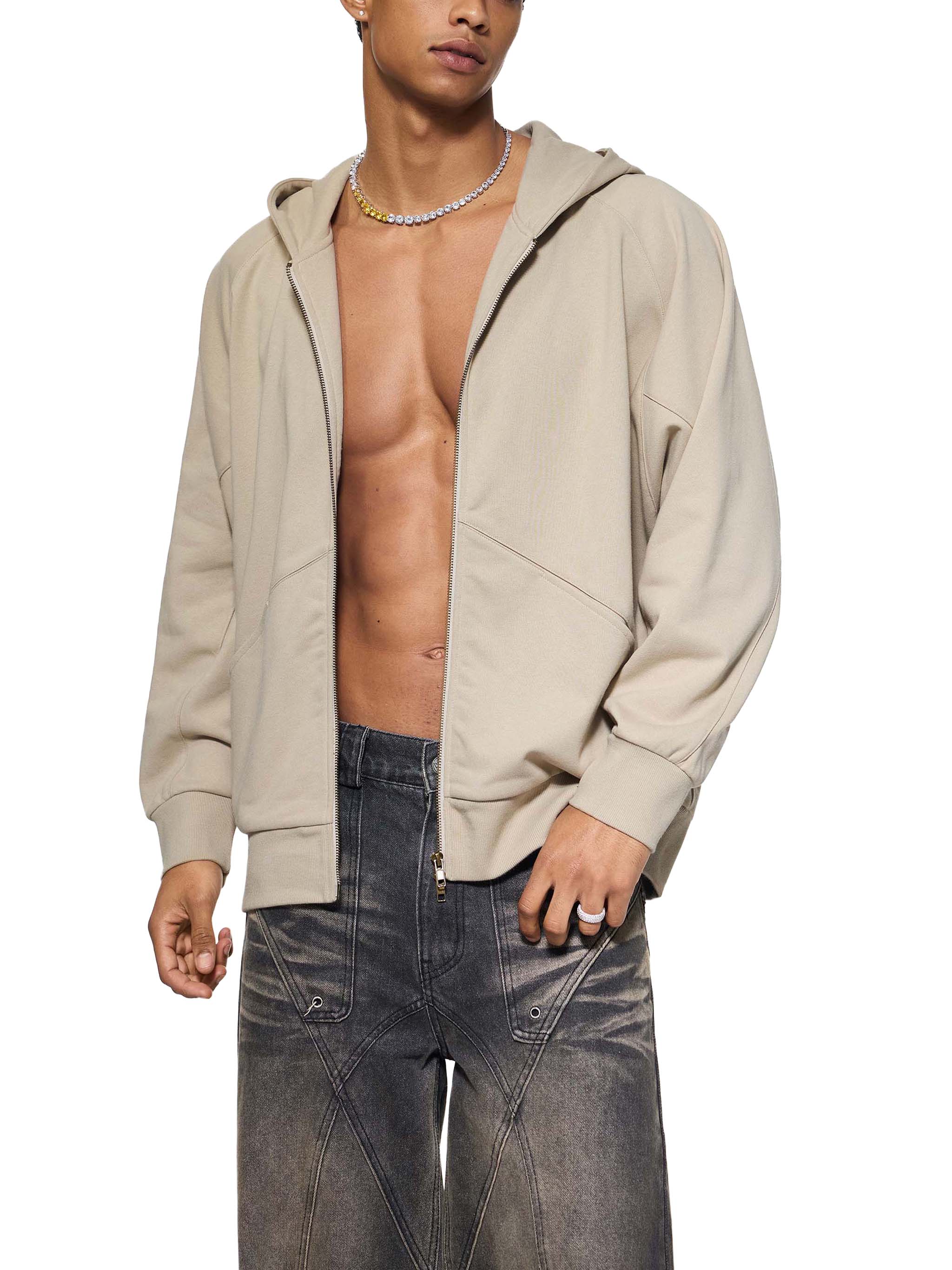 Wolvyn Dolman Sleeve Zip - Through Fleece Hoodie - Wolvyn Apparel