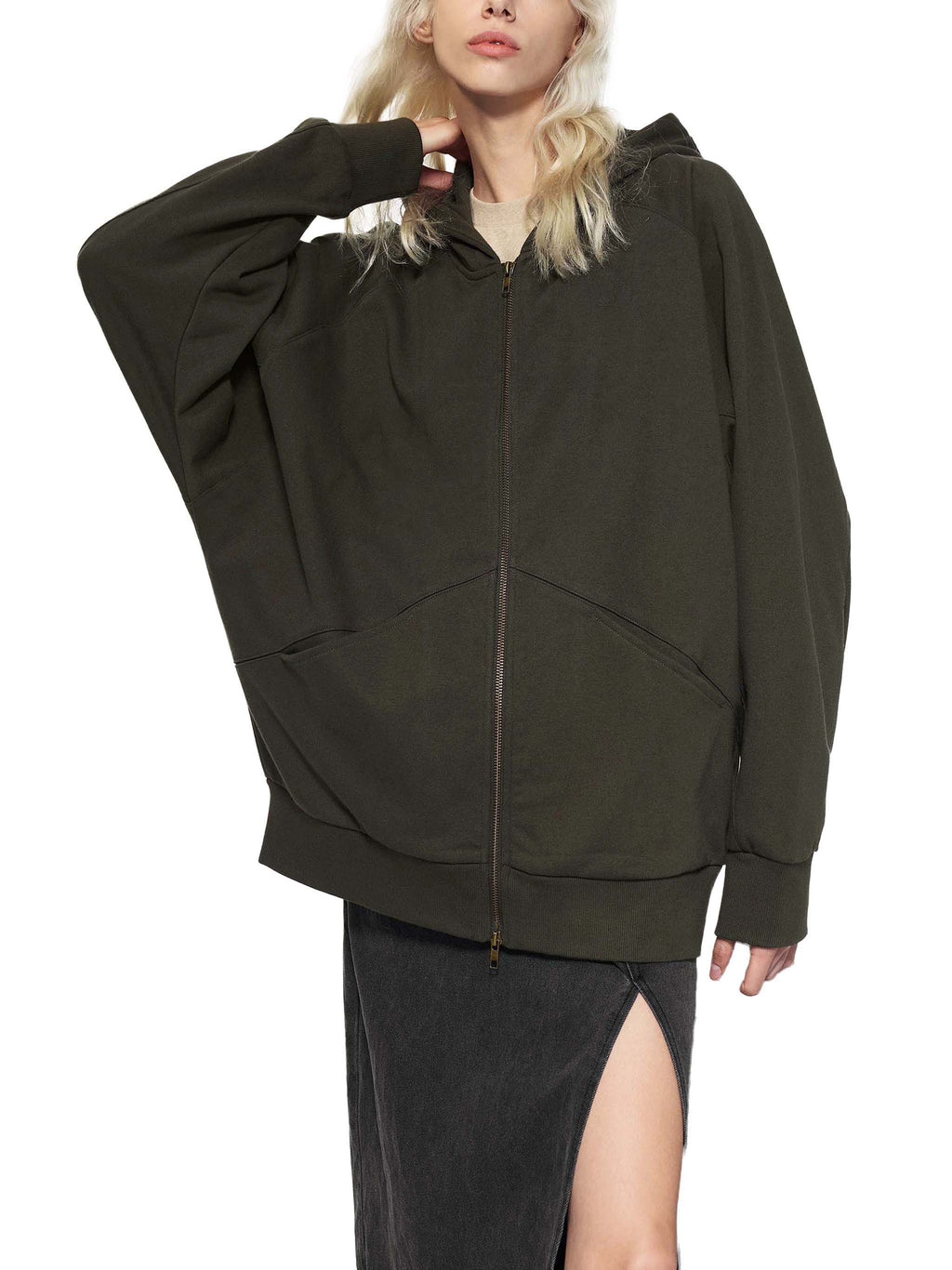 Wolvyn Dolman Sleeve Zip - Through Fleece Hoodie - Wolvyn Apparel