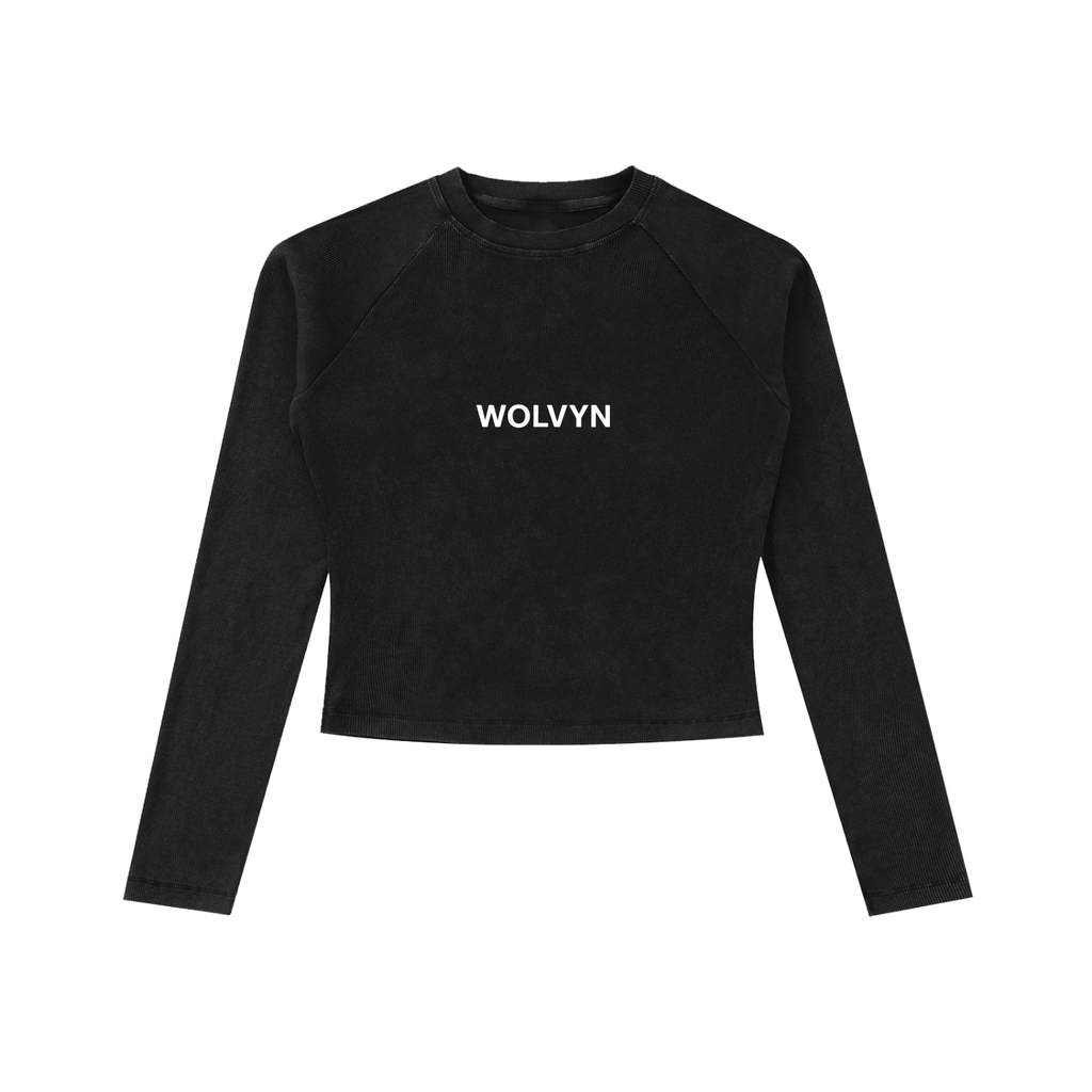 Wolvyn Dyed Washed Raglan Long Sleeve Slim T-Shirt - Wolvyn Apparel