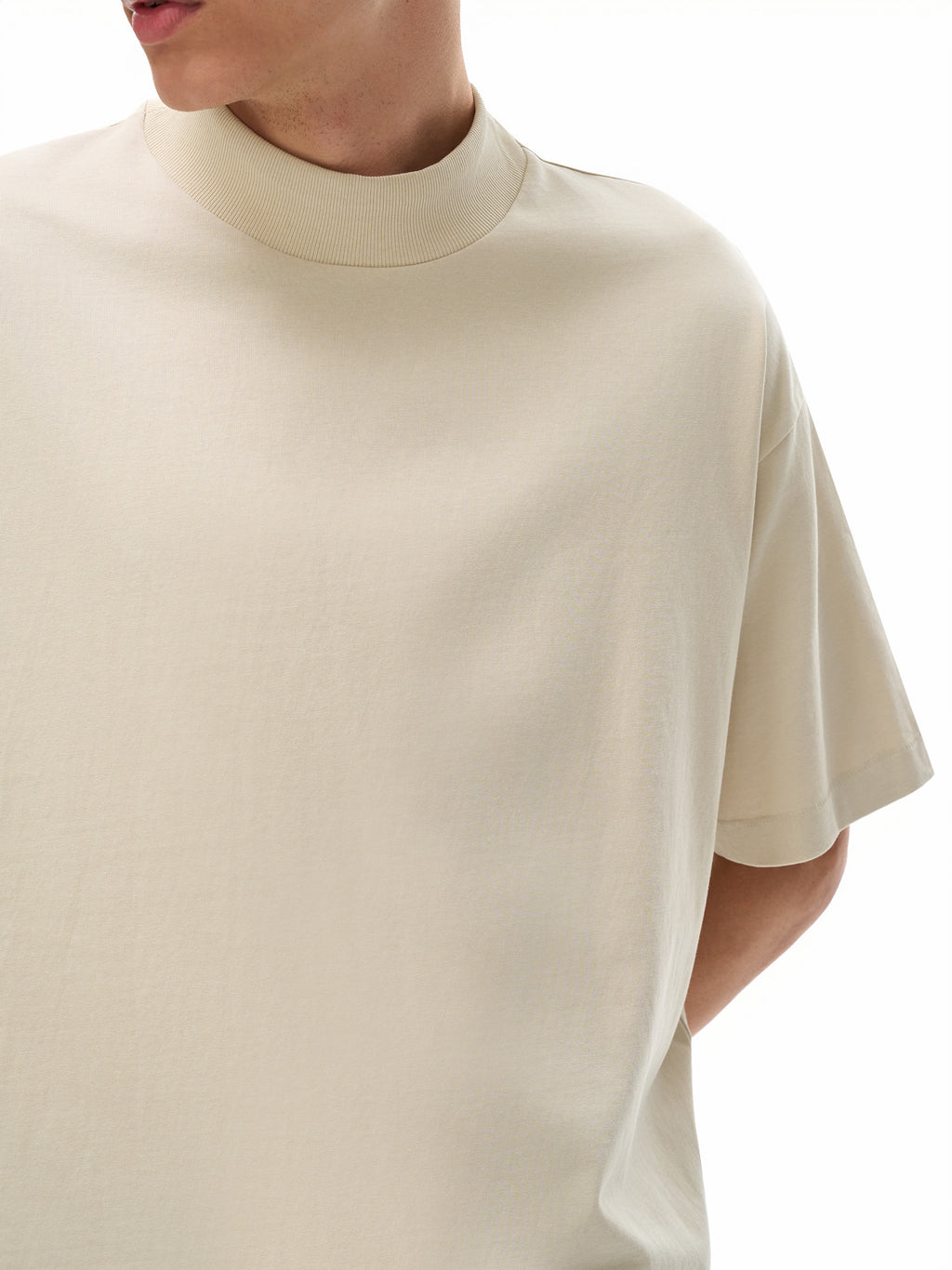 Wolvyn Essential Mock Neck Cotton T-Shirt - Wolvyn Apparel