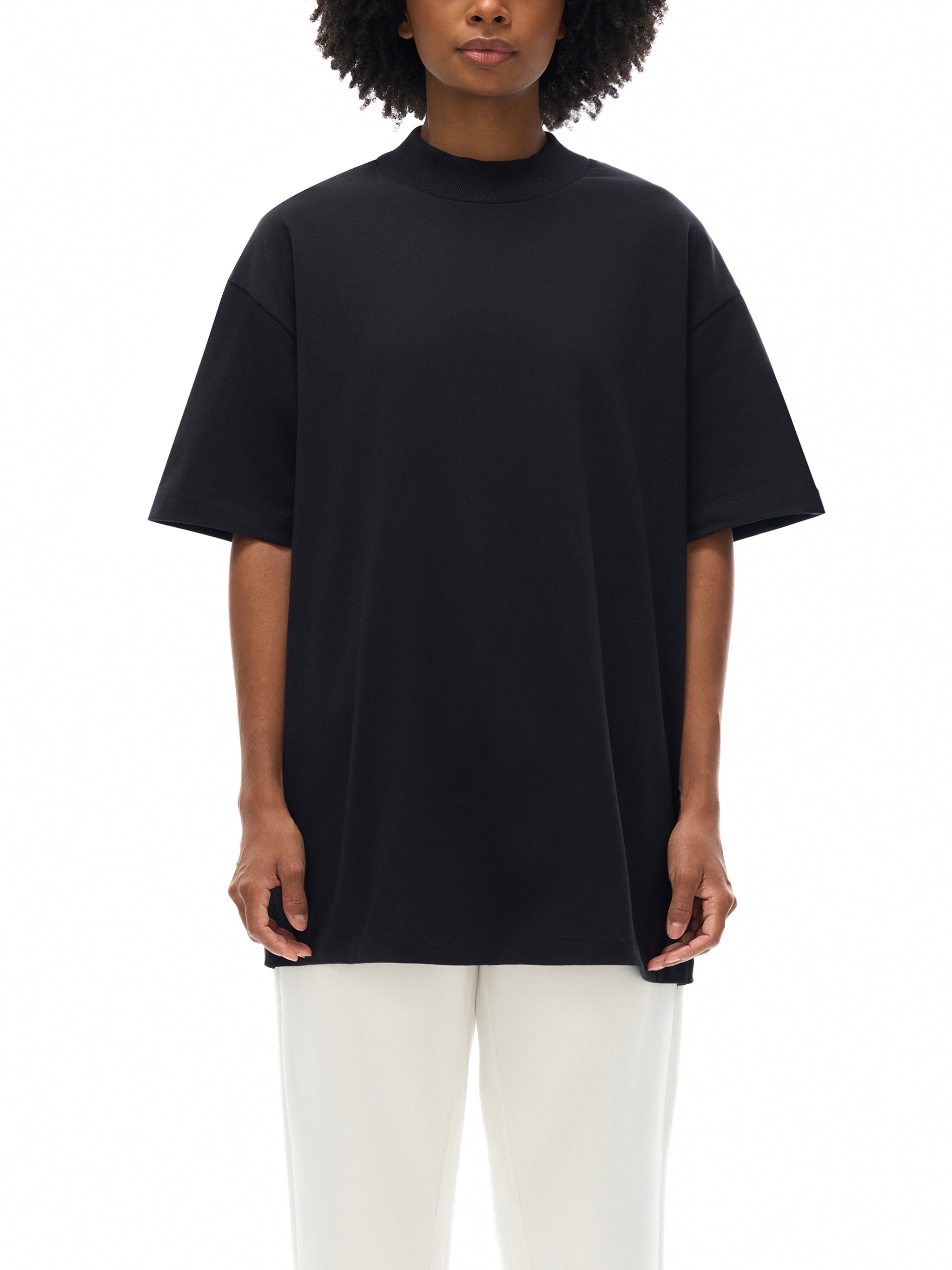 Wolvyn Essential Mock Neck Cotton T-Shirt - Wolvyn Apparel