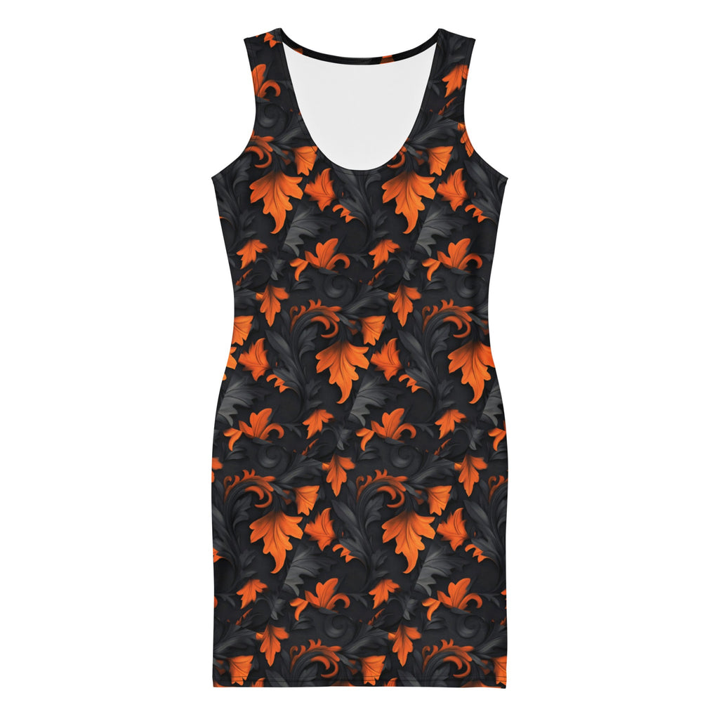 Wolvyn Fall Leaves Bodycon dress - Wolvyn Apparel