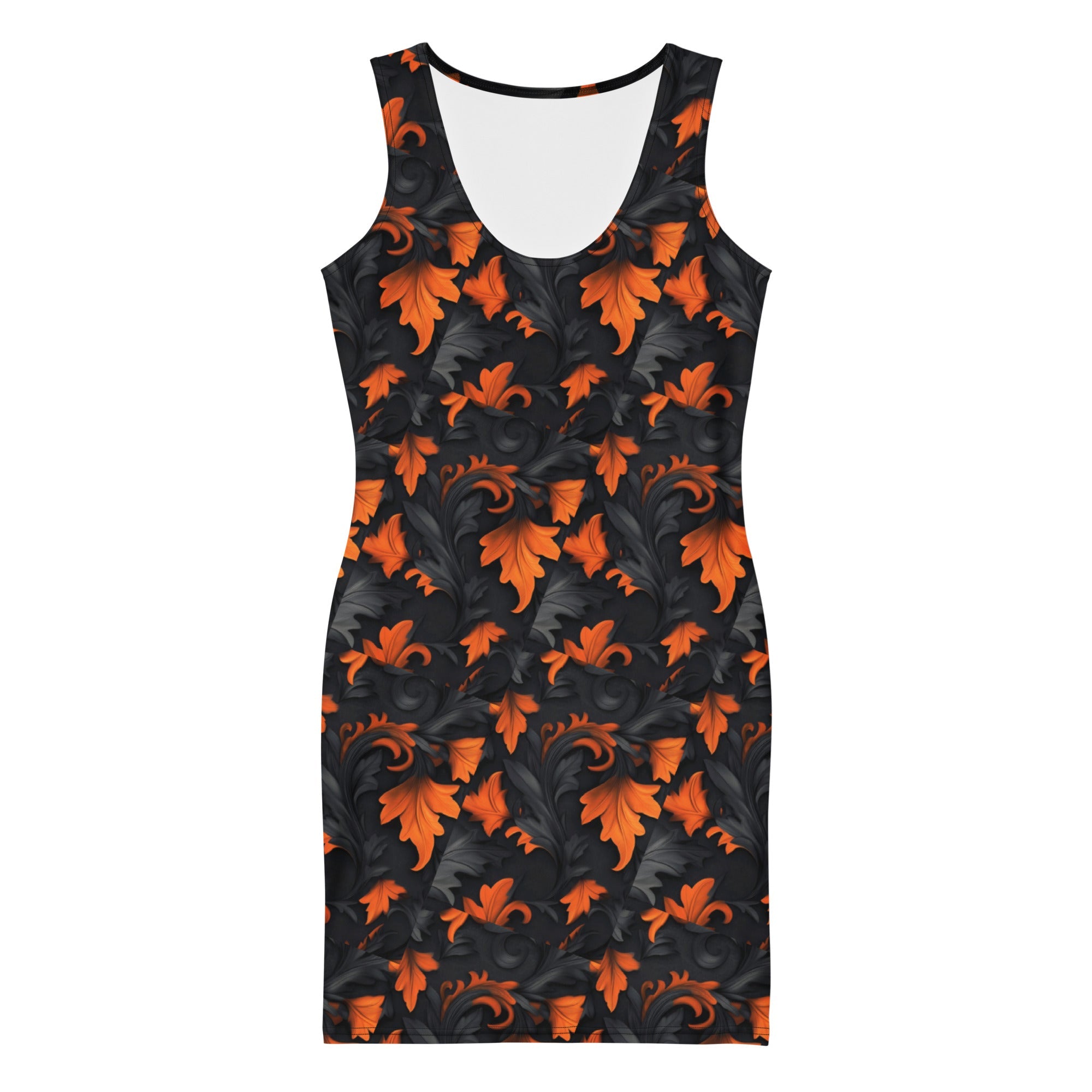 Wolvyn Fall Leaves Bodycon dress - Wolvyn Apparel