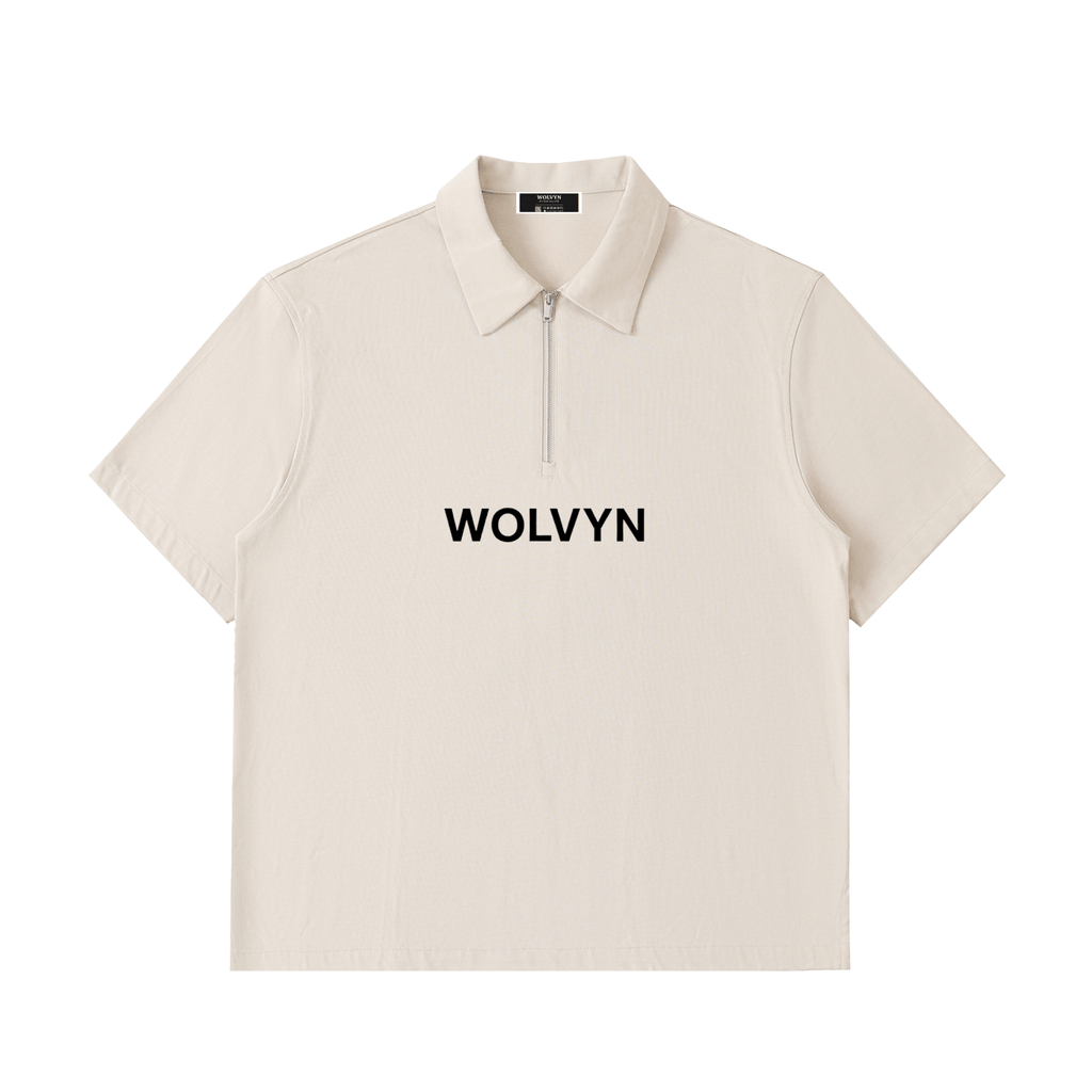 Wolvyn Half - Zip Cotton Polo Shirt - Wolvyn Apparel