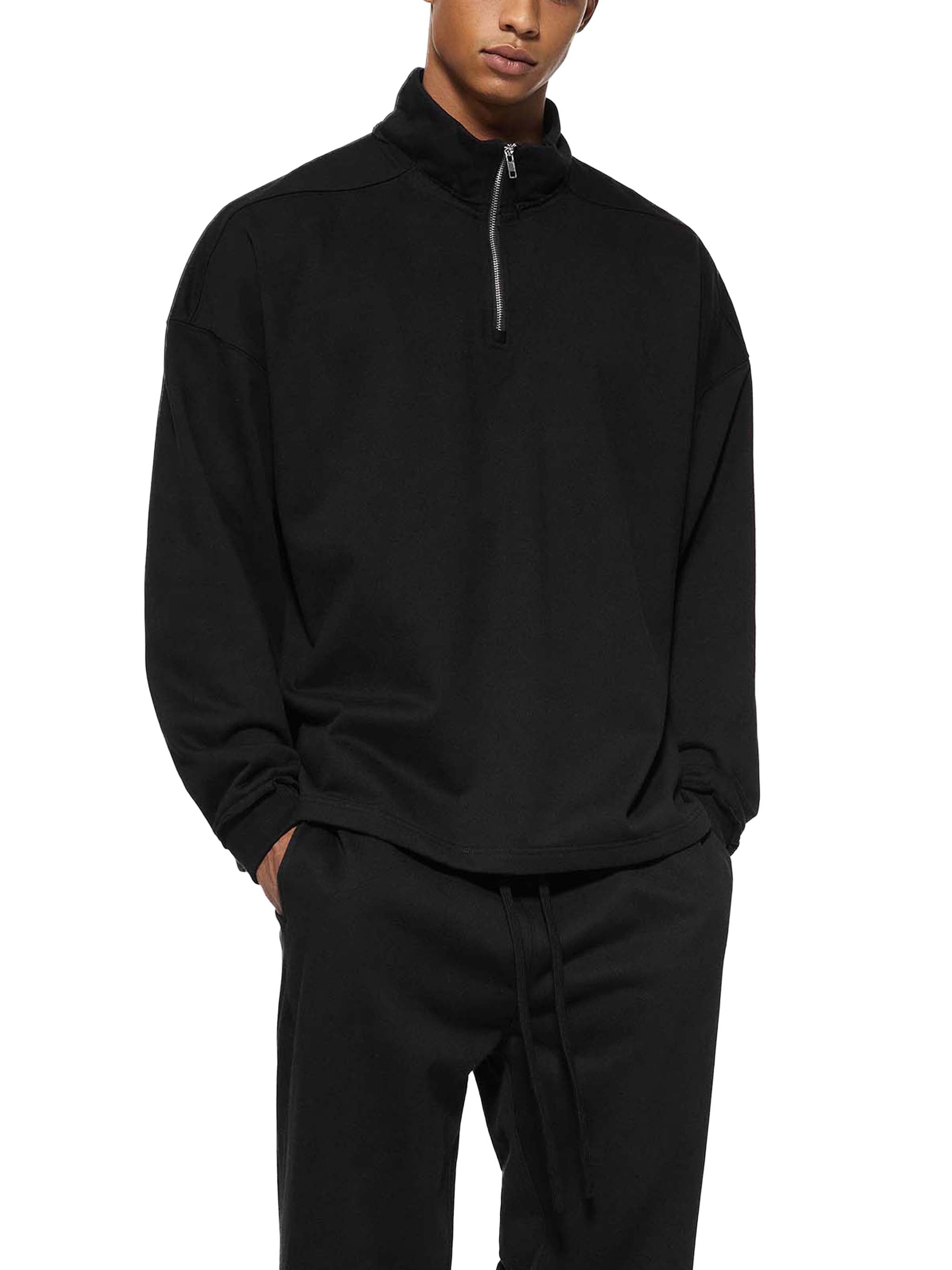 Wolvyn Half - Zip Rolled Edge Fleece Sweatshirt - Wolvyn Apparel