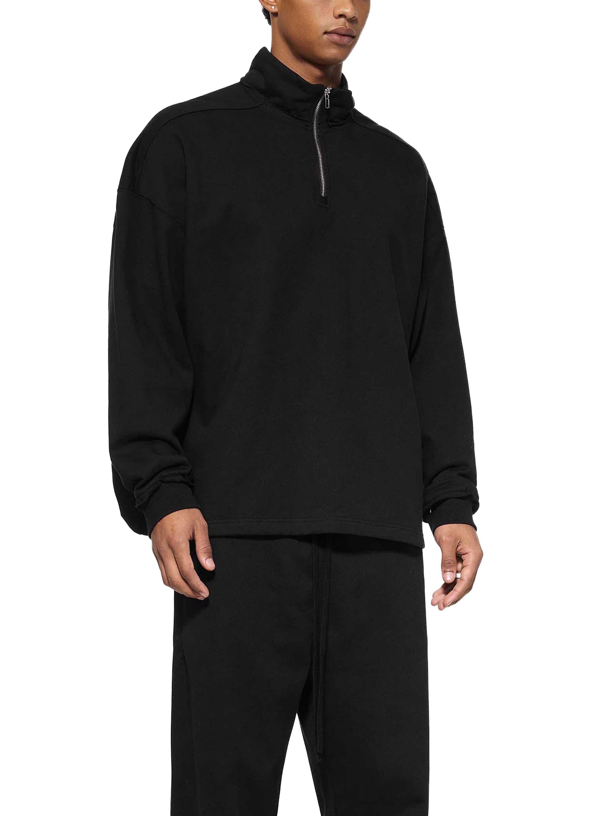 Wolvyn Half - Zip Rolled Edge Fleece Sweatshirt - Wolvyn Apparel