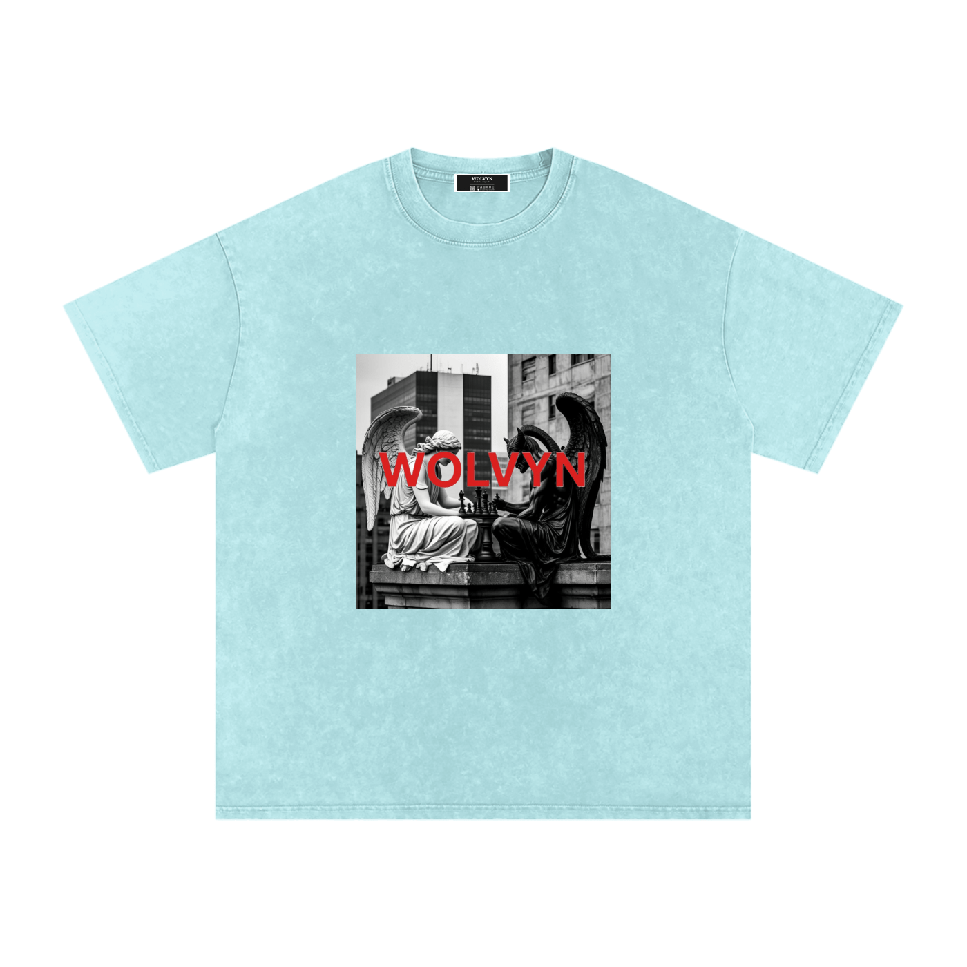 Wolvyn Heaven & Hell Chess Game Oversized Cotton T-Shirt - Wolvyn Apparel