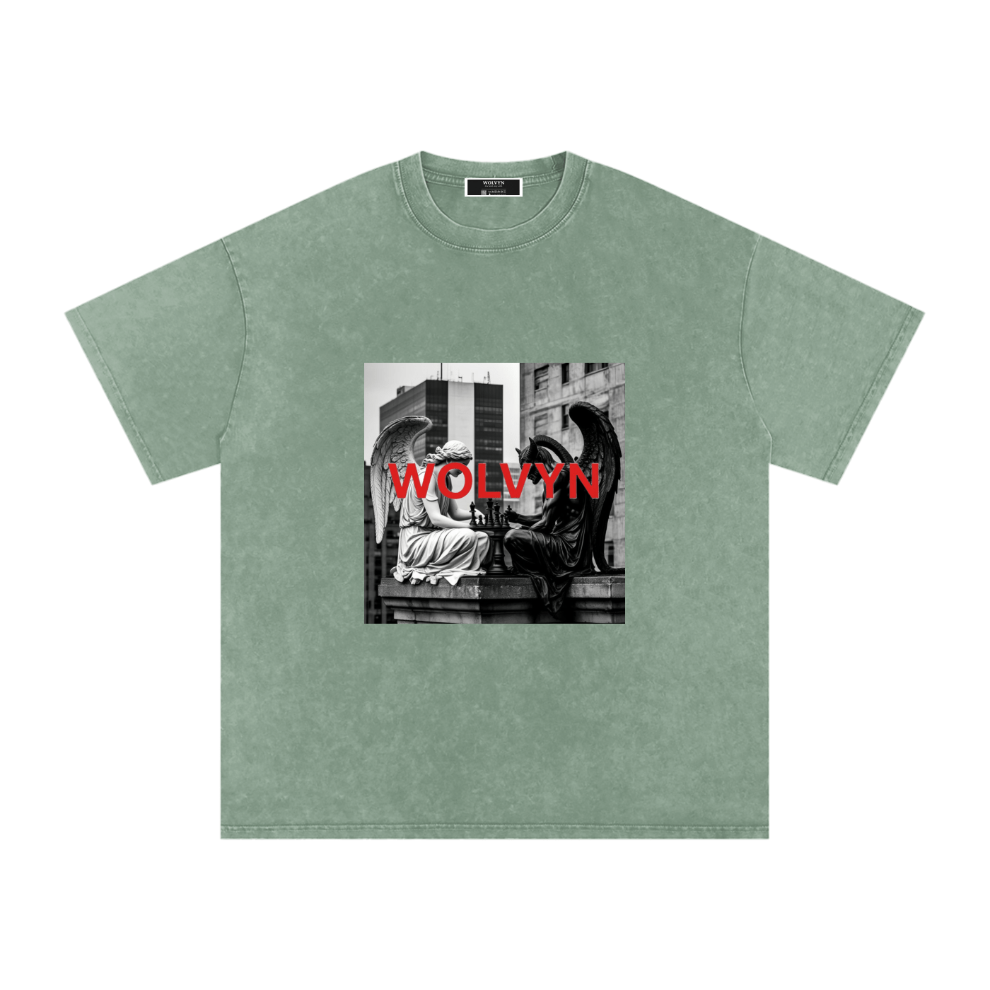 Wolvyn Heaven & Hell Chess Game Oversized Cotton T-Shirt - Wolvyn Apparel