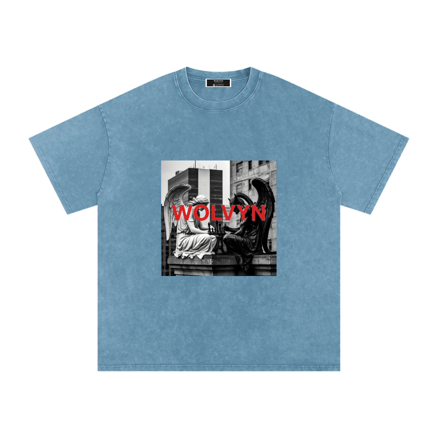 Wolvyn Heaven & Hell Chess Game Oversized Cotton T-Shirt - Wolvyn Apparel