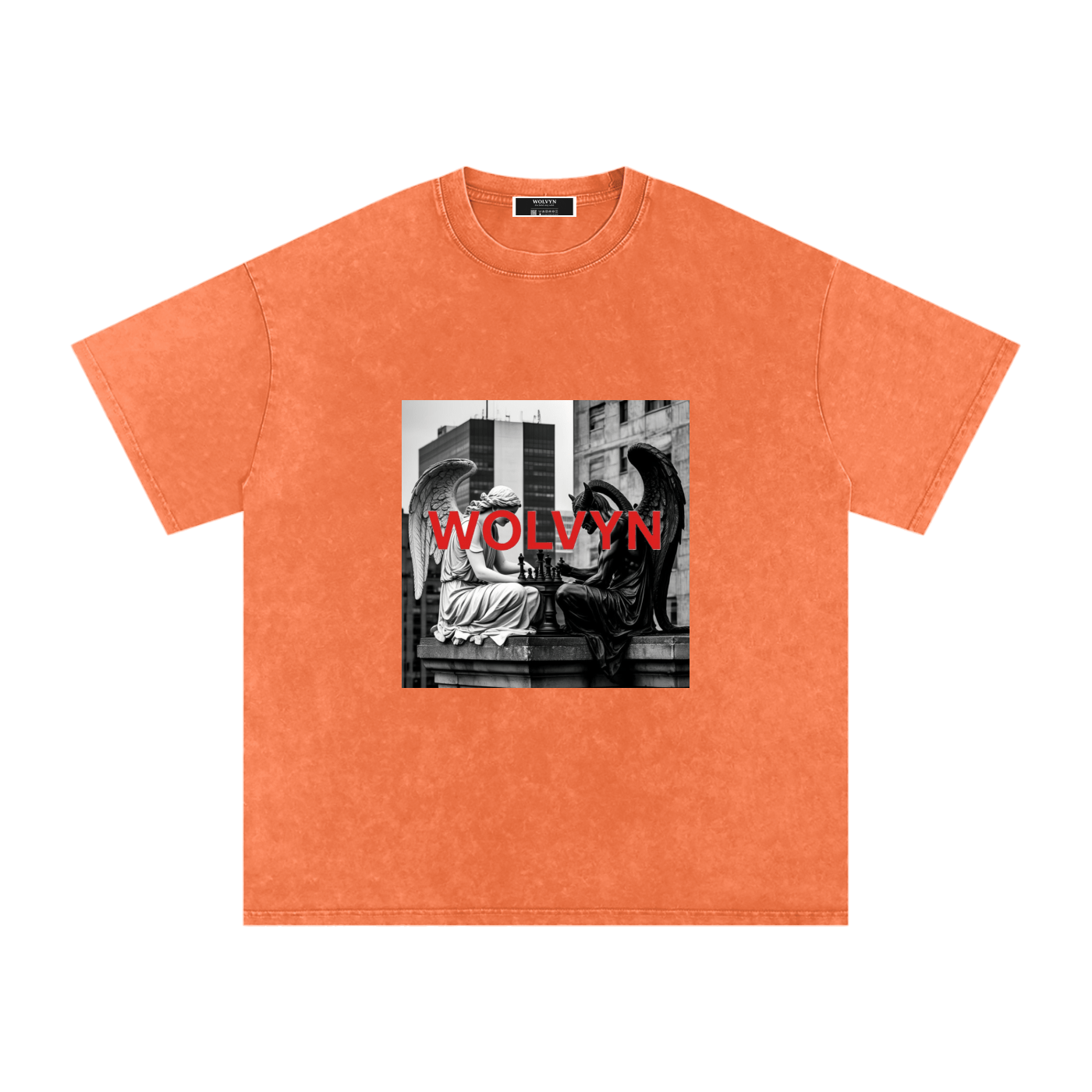 Wolvyn Heaven & Hell Chess Game Oversized Cotton T-Shirt - Wolvyn Apparel